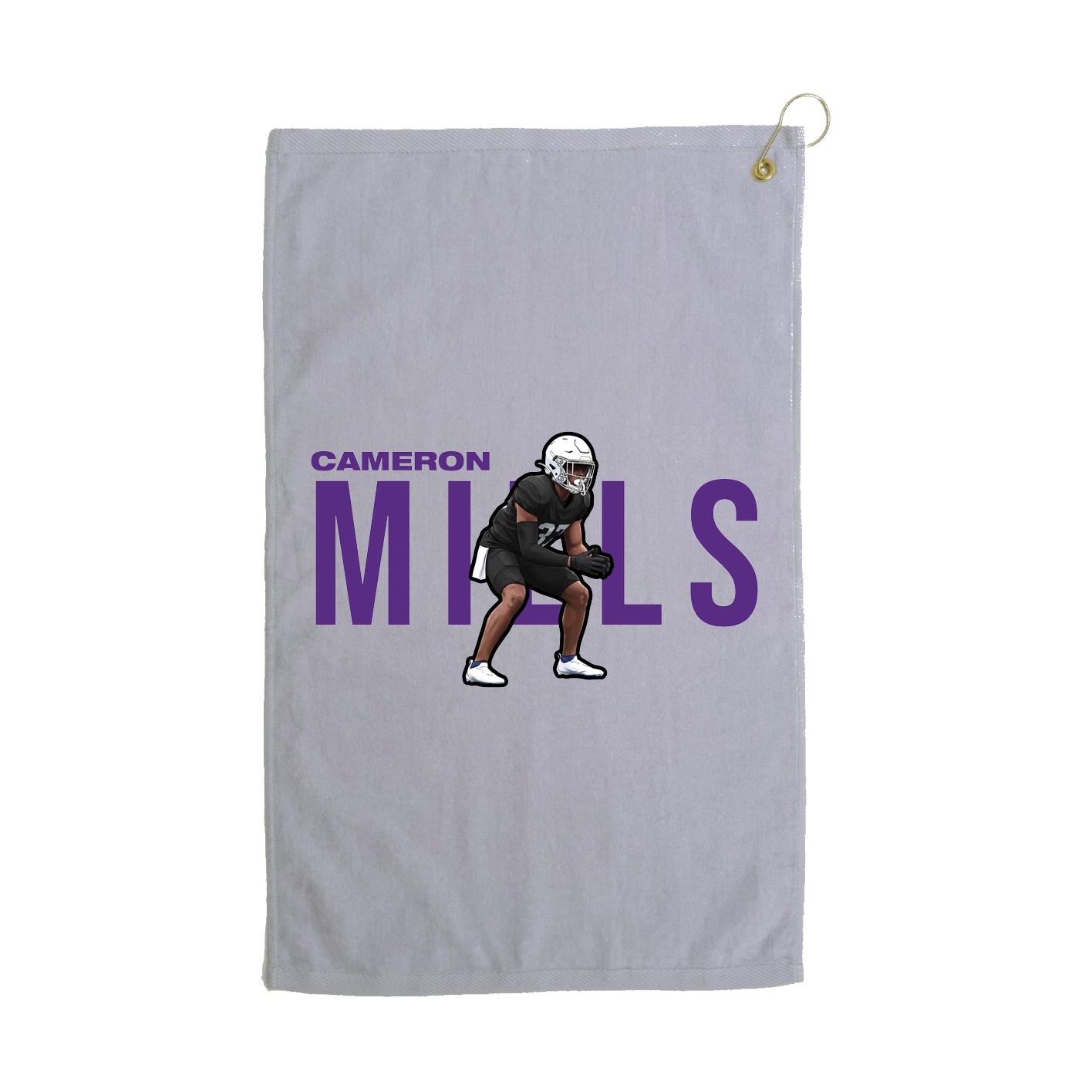 Golf Towel — Player Name in Grey