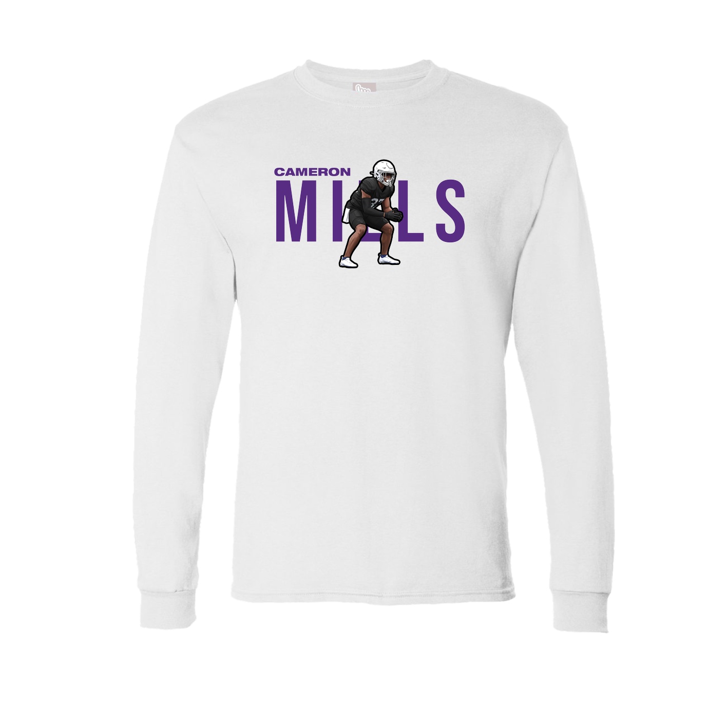 Long Sleeve Tee — Player Name in White