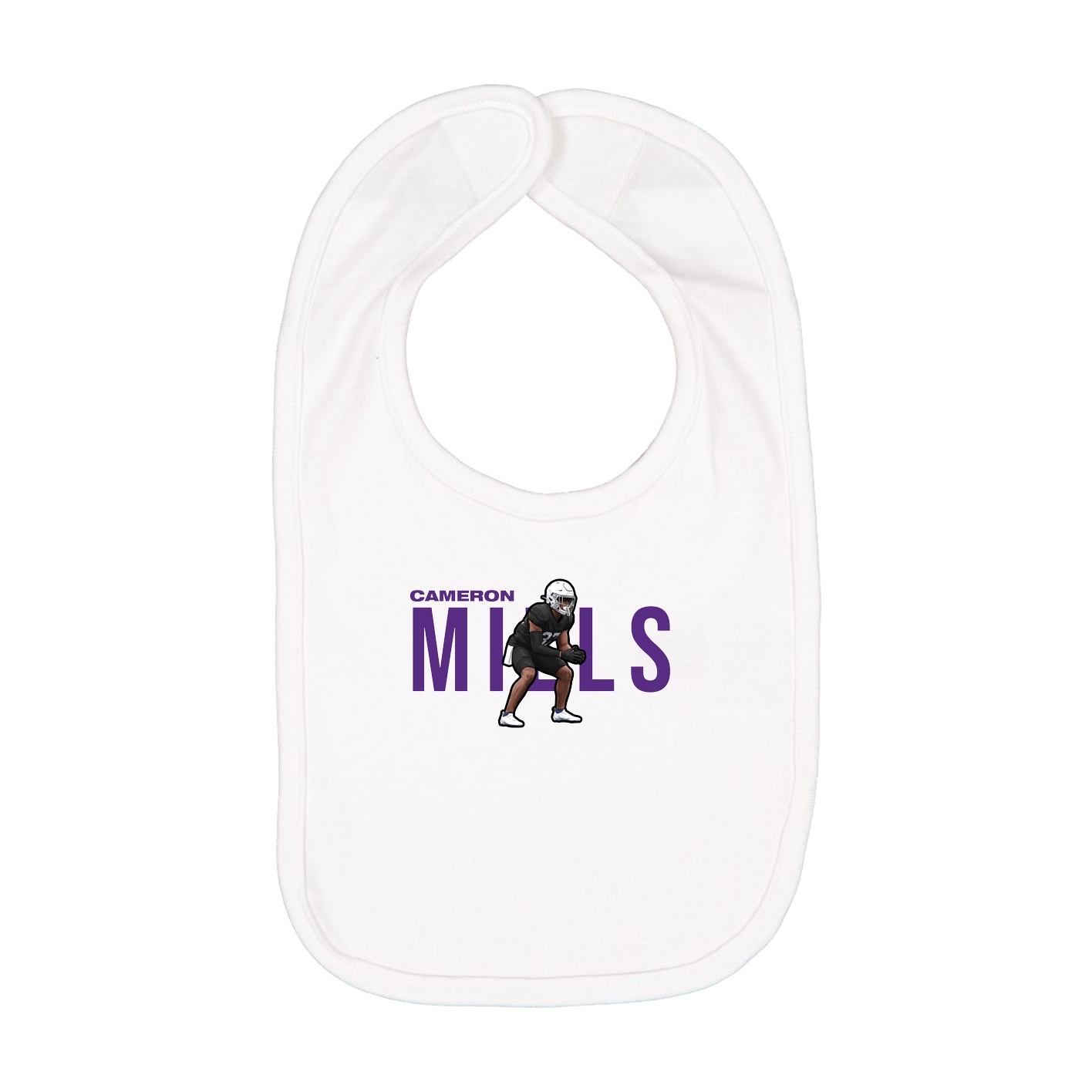 Infant Bib — Player Name in White