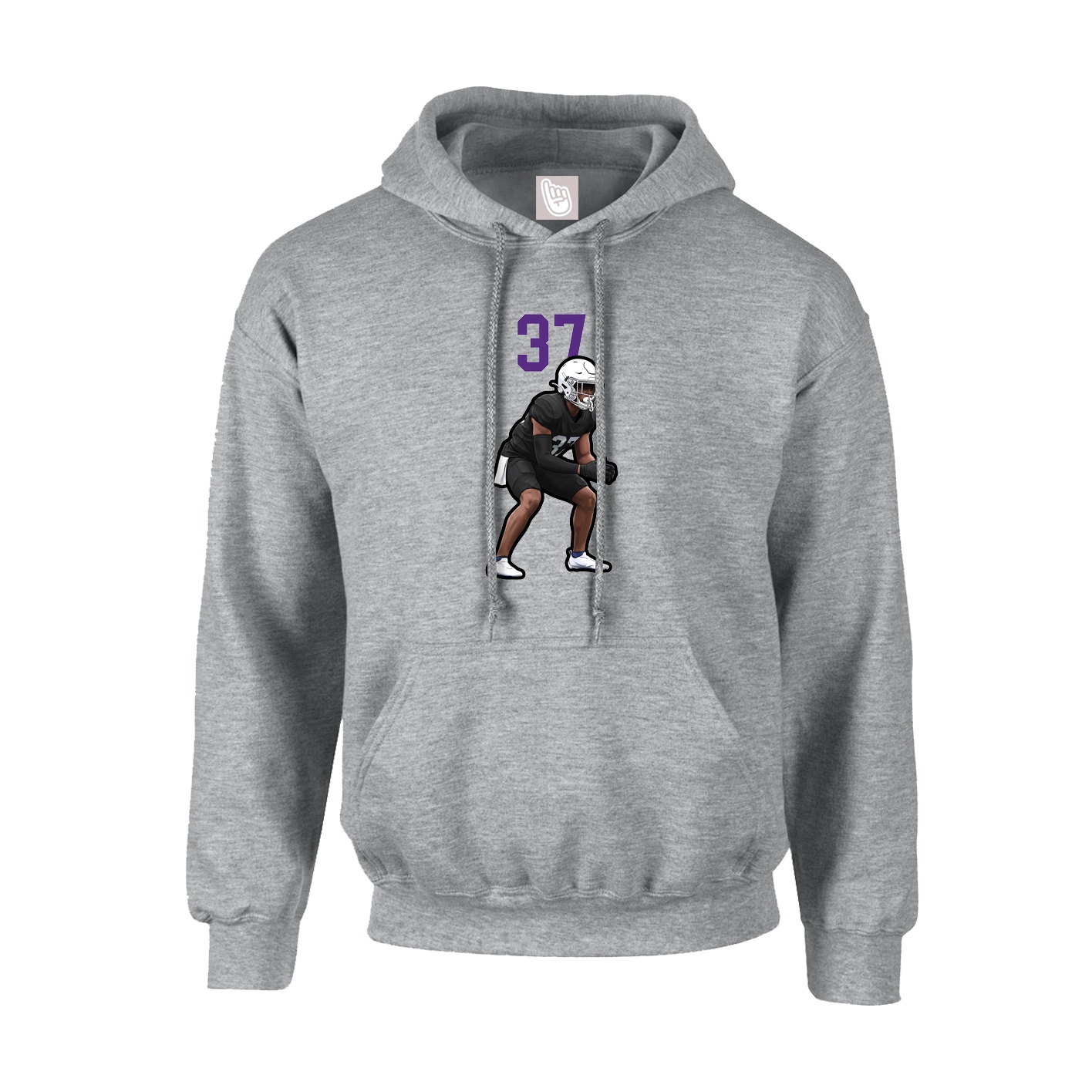 Youth Hoodie — Number Top in Grey