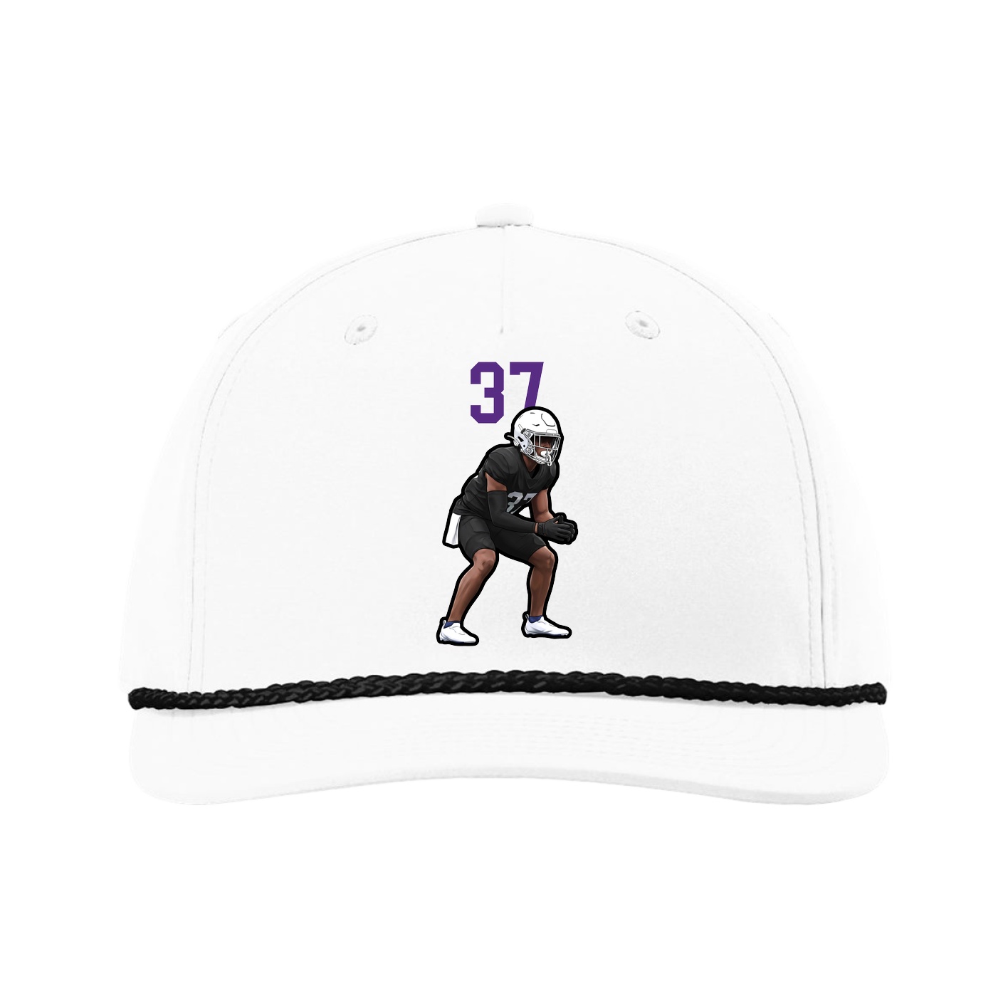 Five-Panel Classic Rope Cap — Number Top in White