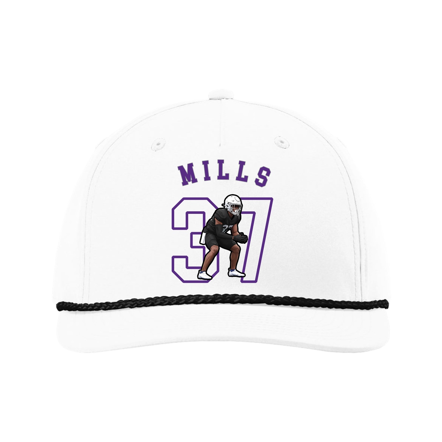 Five-Panel Classic Rope Cap — Shirsey Arch in White