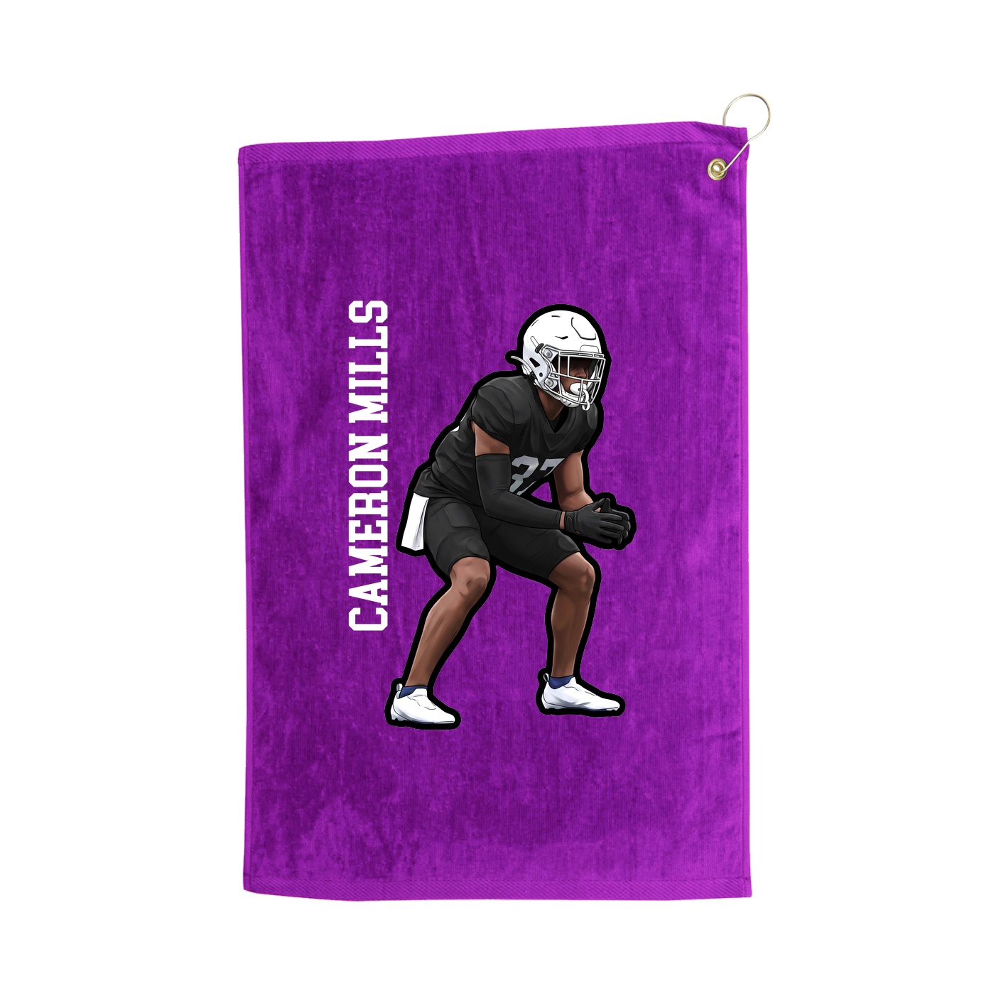 Golf Towel — Name Vertical in Purple