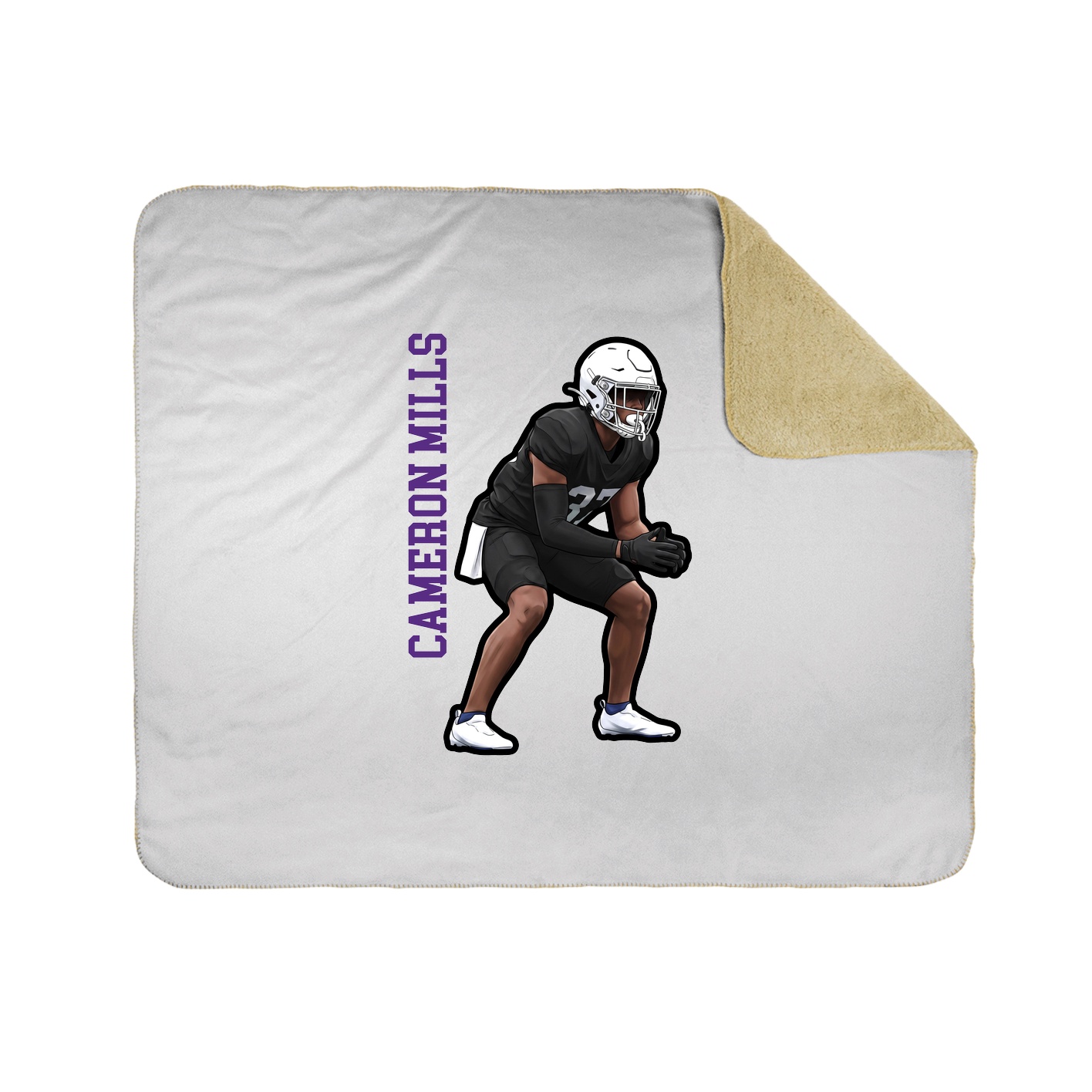 Throw Blanket — Name Vertical in White