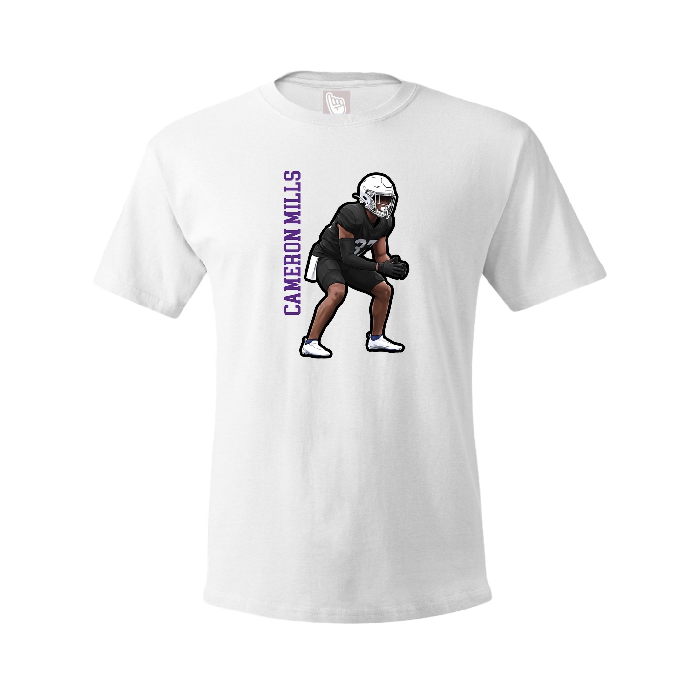 Tee — Name Vertical in White