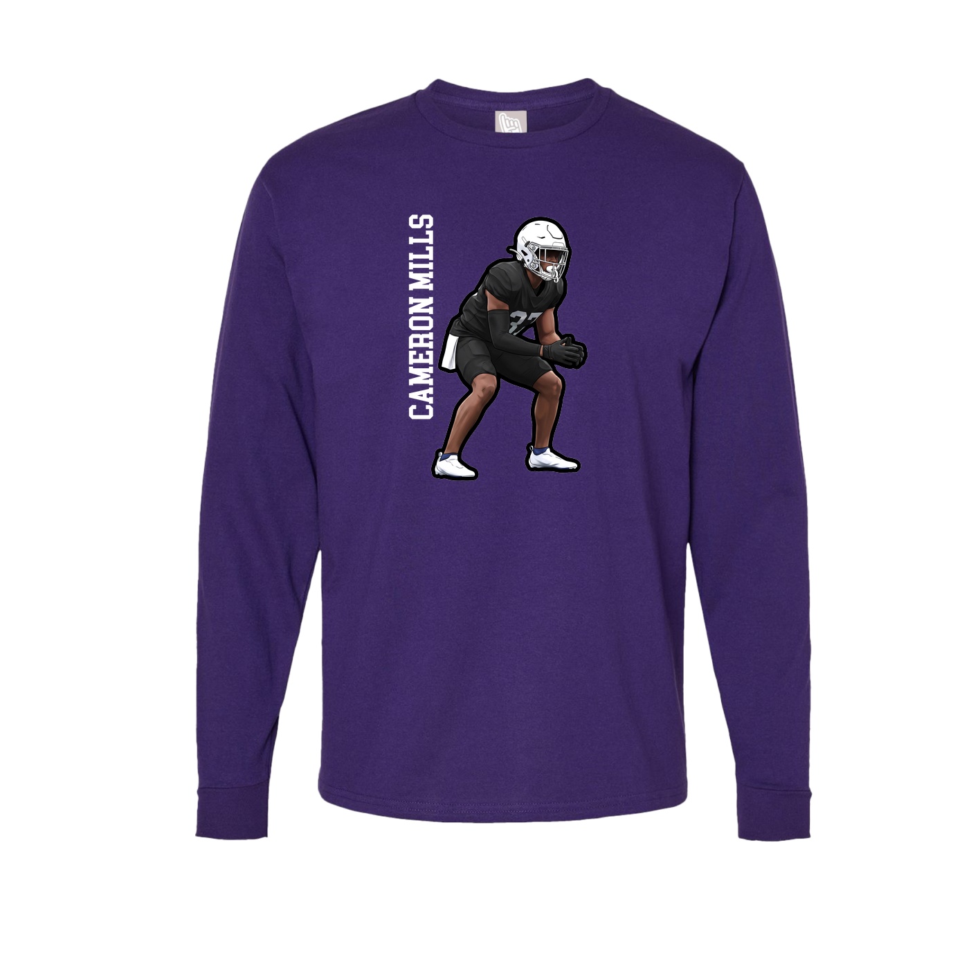 Long Sleeve Tee — Name Vertical in Purple