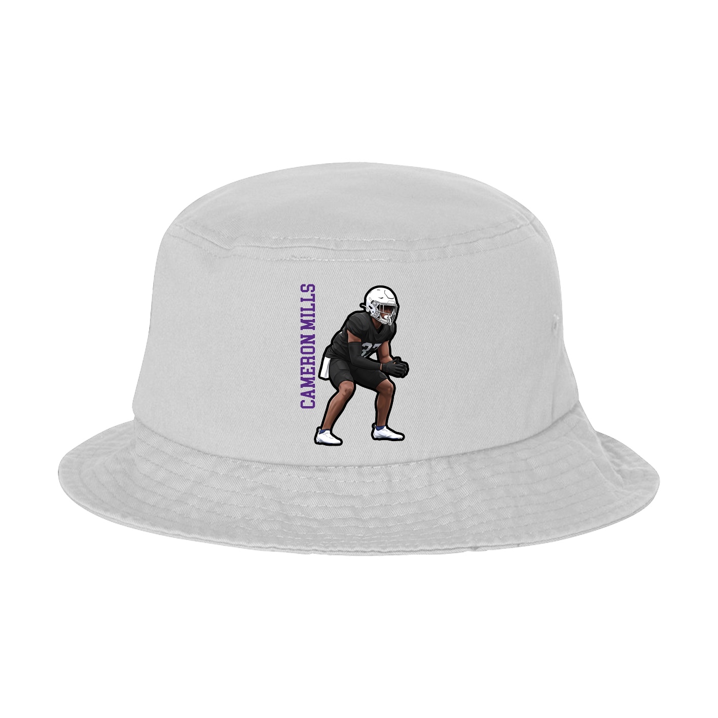 Bucket Cap — Name Vertical in White