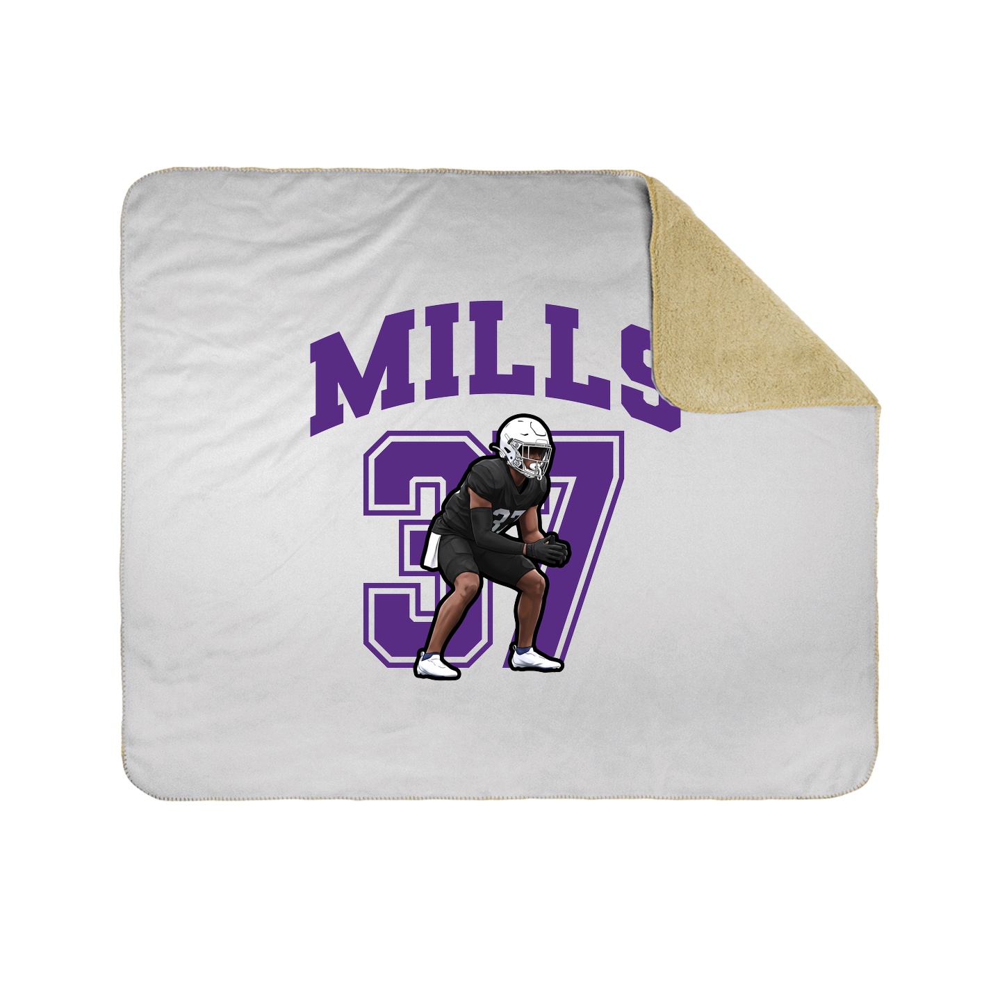 Throw Blanket — Number in White