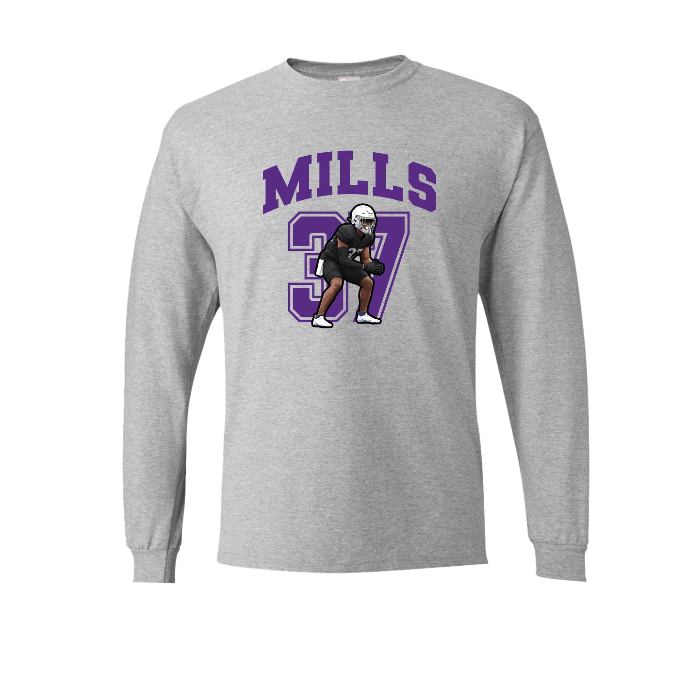 Long Sleeve Tee — Number in Grey