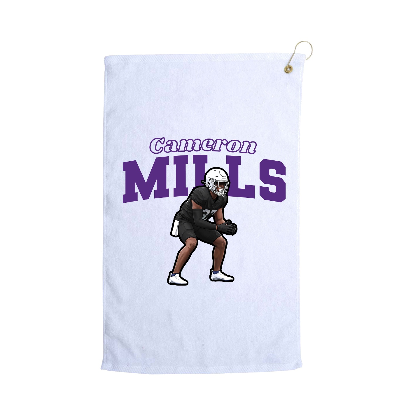 Golf Towel — Name Arch in White