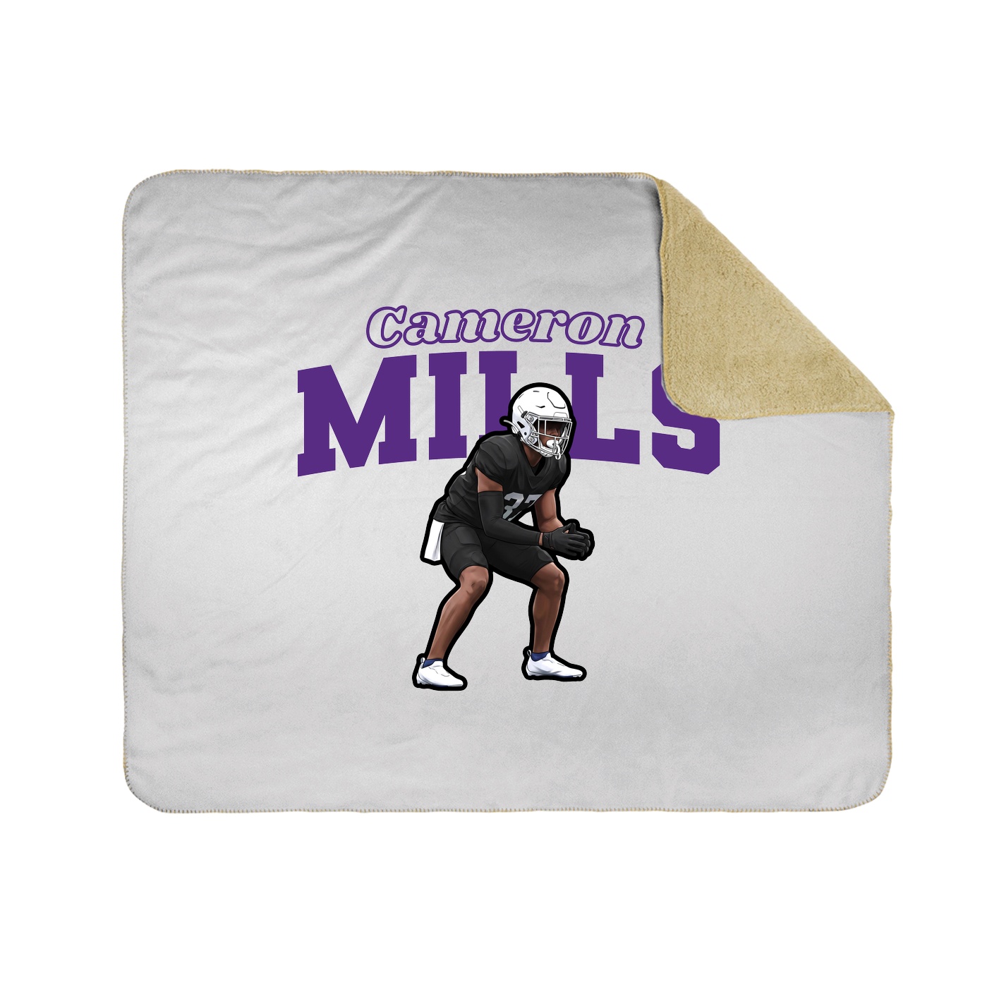 Throw Blanket — Name Arch in White