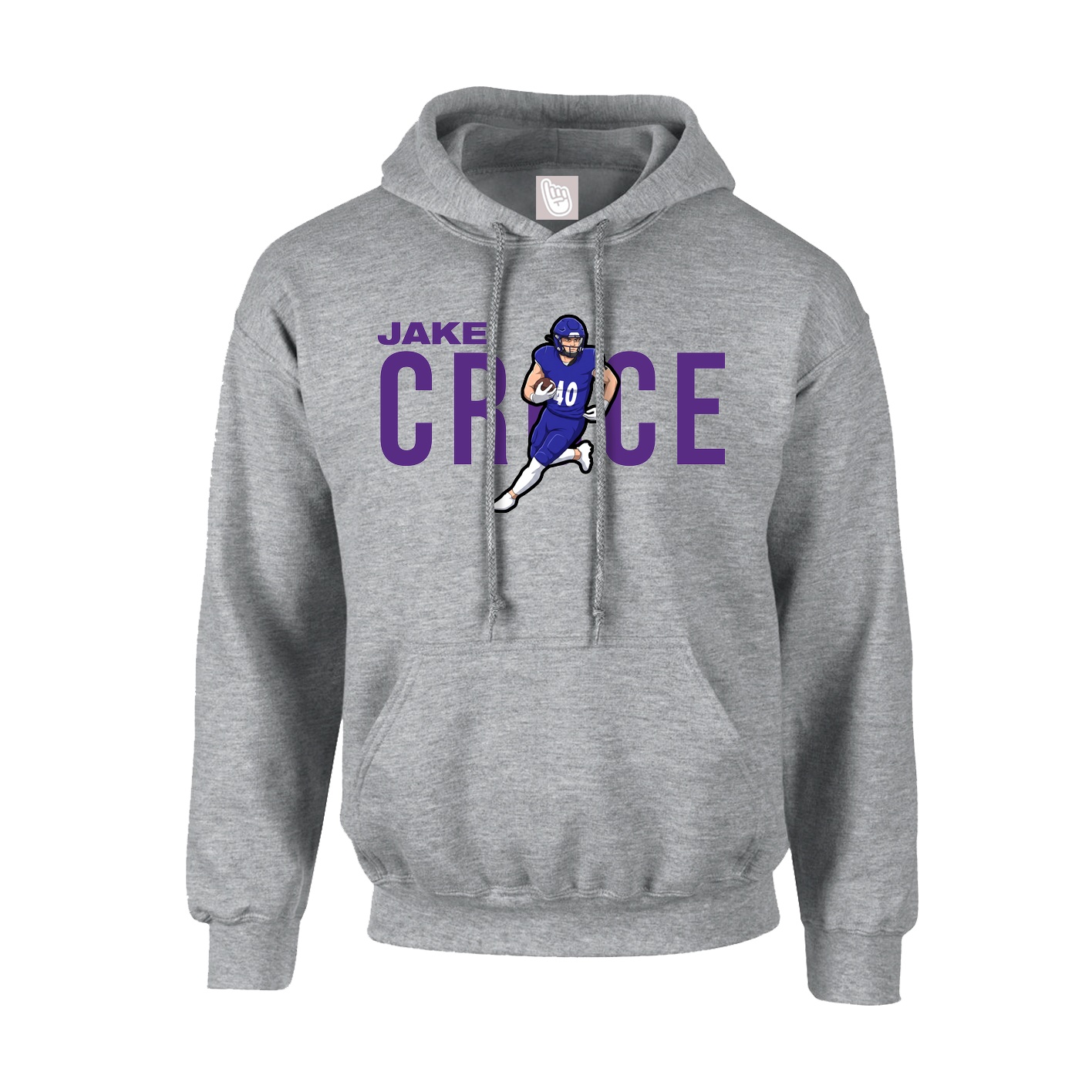 Youth Hoodie — Player Name in Grey