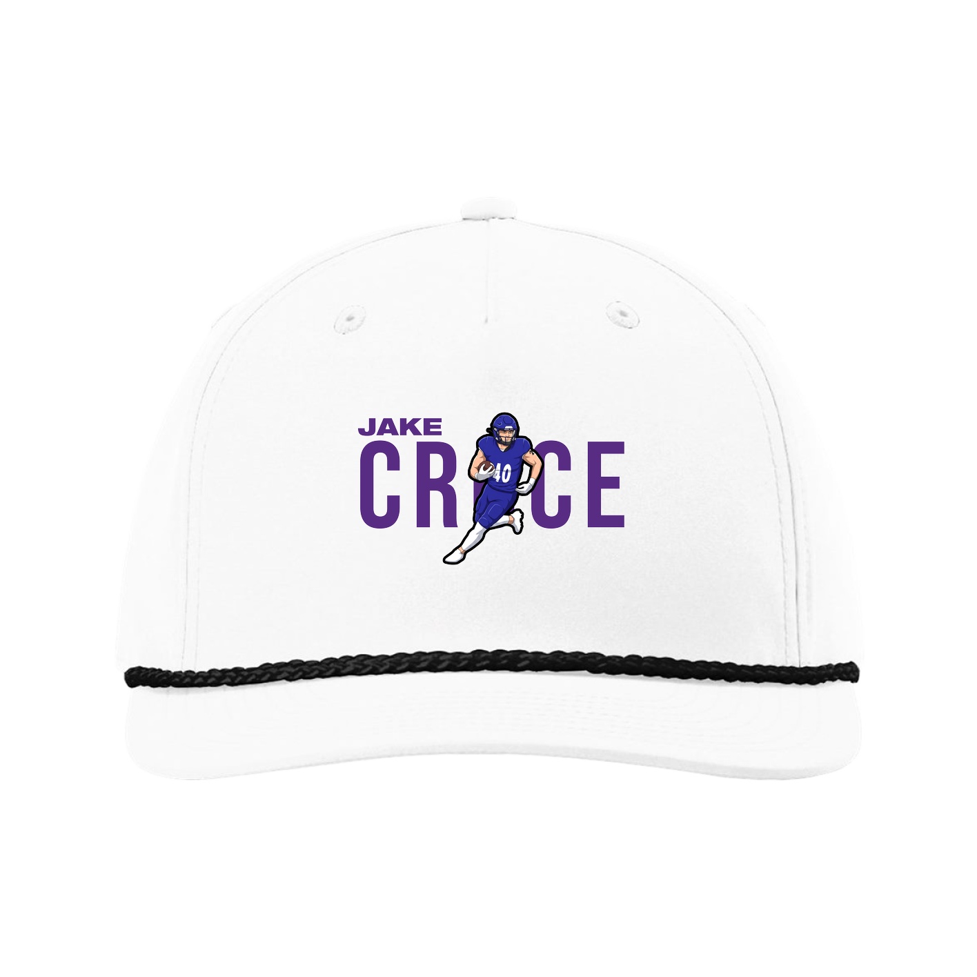 Five-Panel Classic Rope Cap — Player Name in White