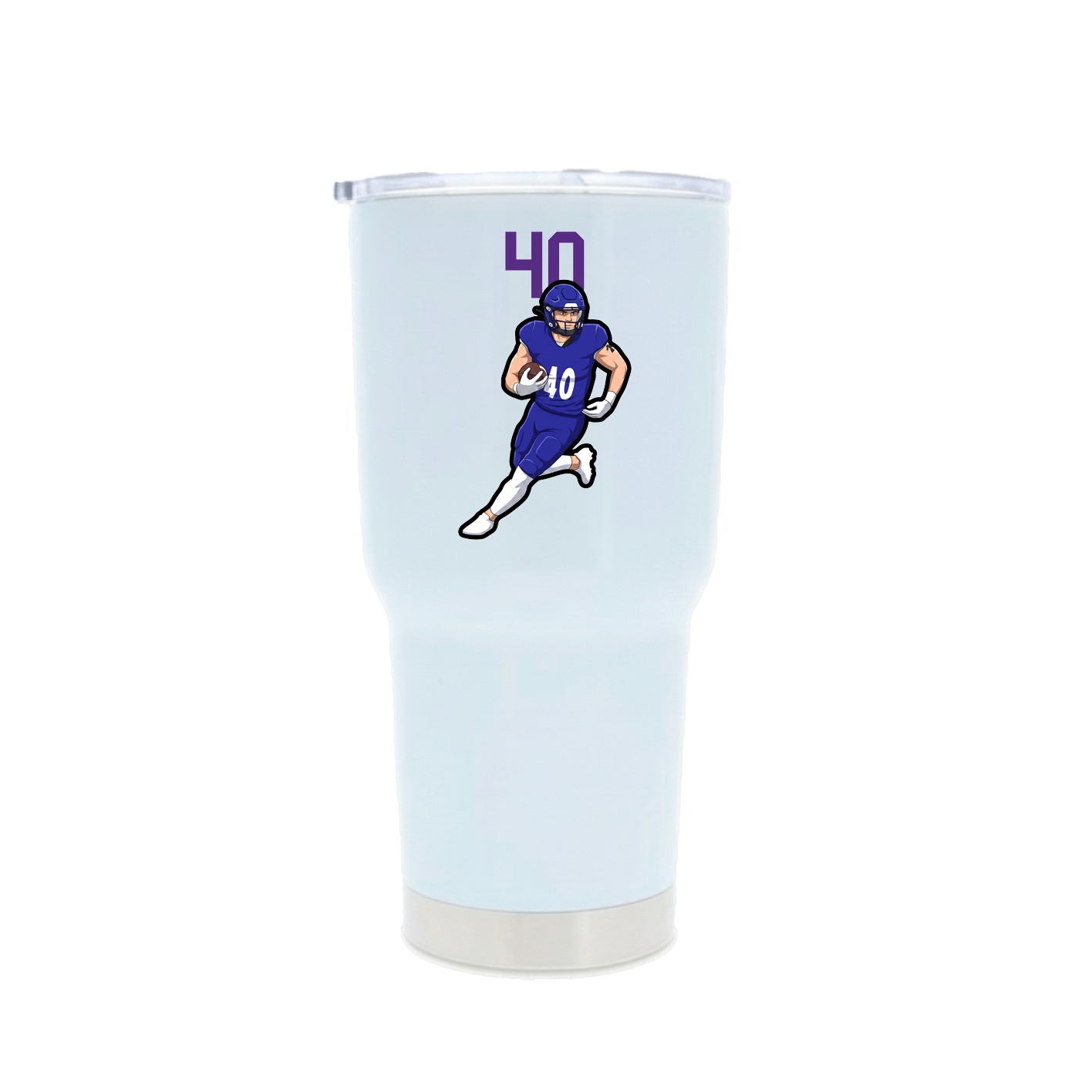 30oz Stainless Steel Tumbler — Number Top in White