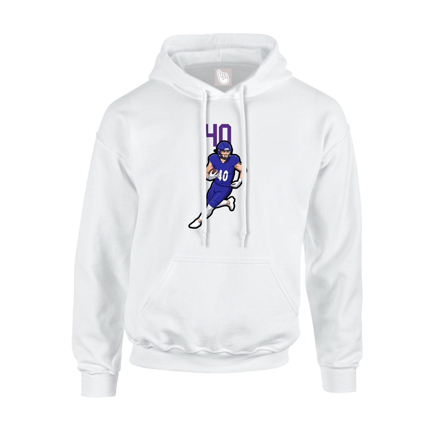 Hoodie — Number Top in White