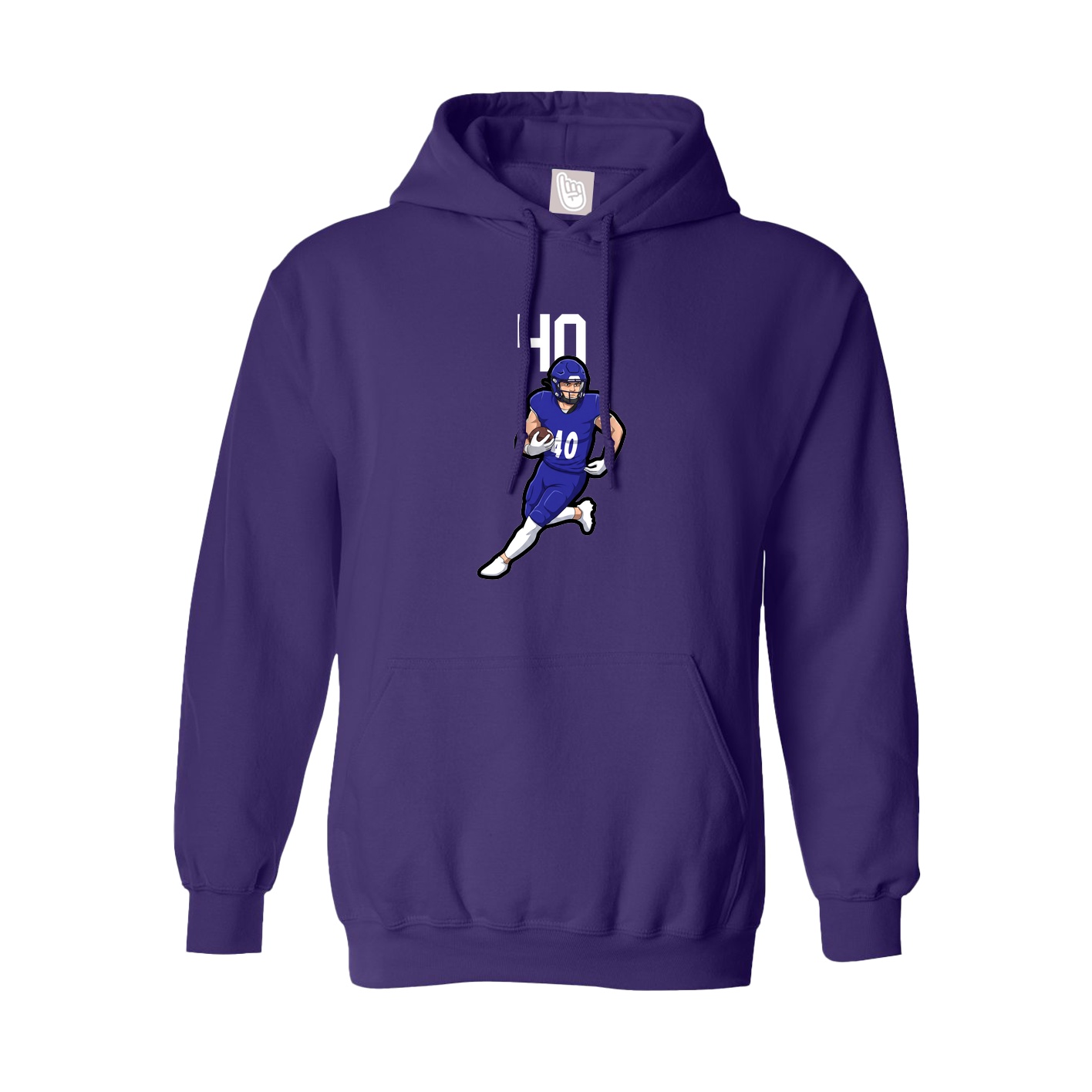 Youth Hoodie — Number Top in Purple