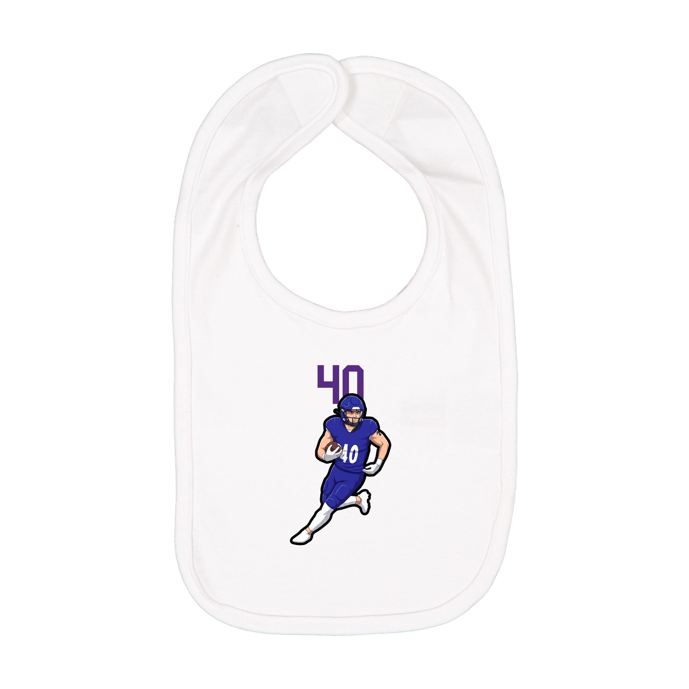 Infant Bib — Number Top in White