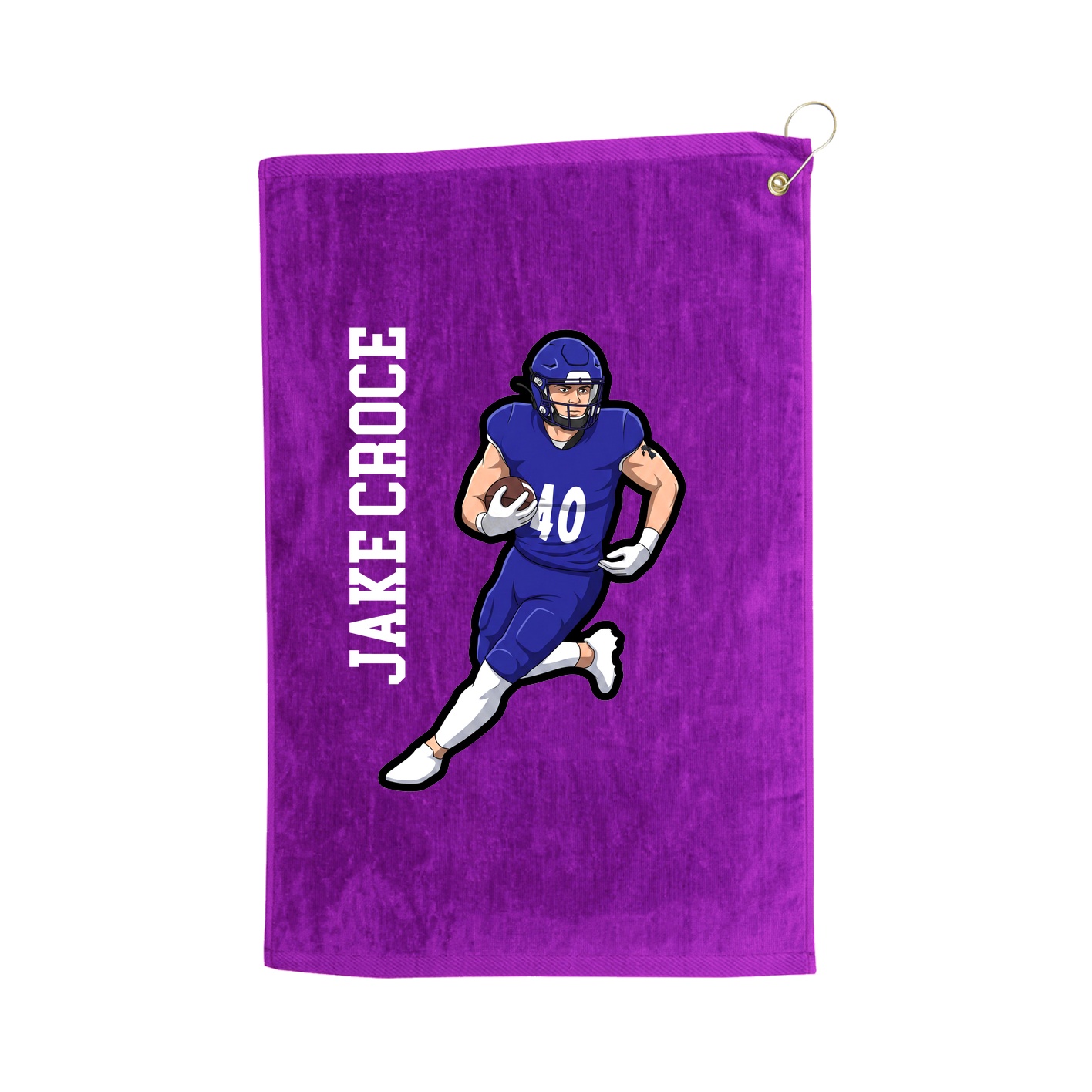Golf Towel — Name Vertical in Purple