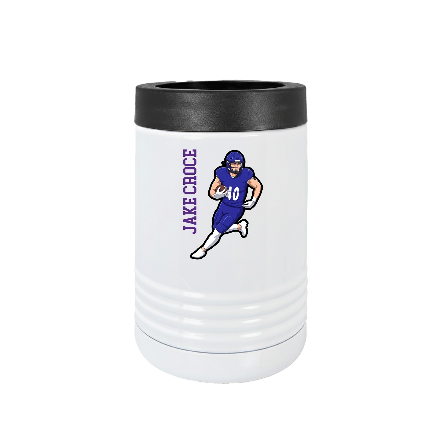 Beverage Holder — Name Vertical in White