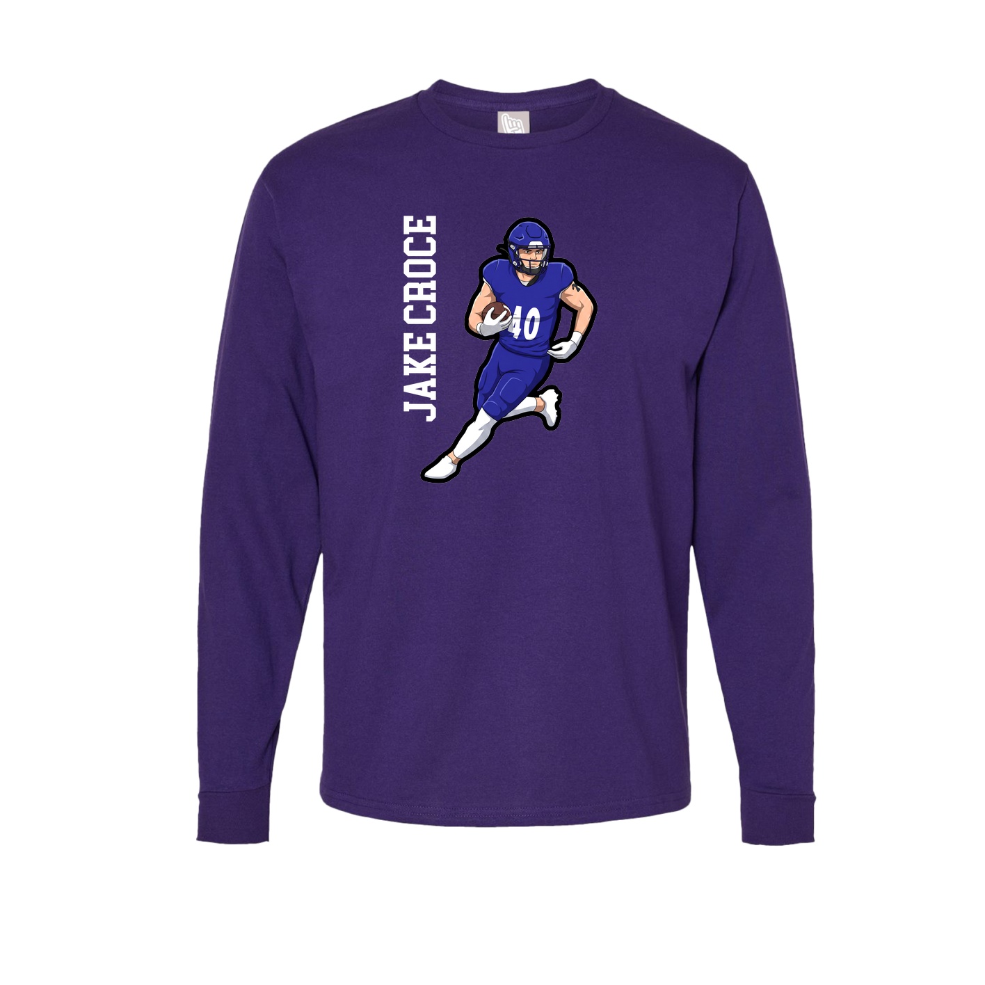Long Sleeve Tee — Name Vertical in Purple