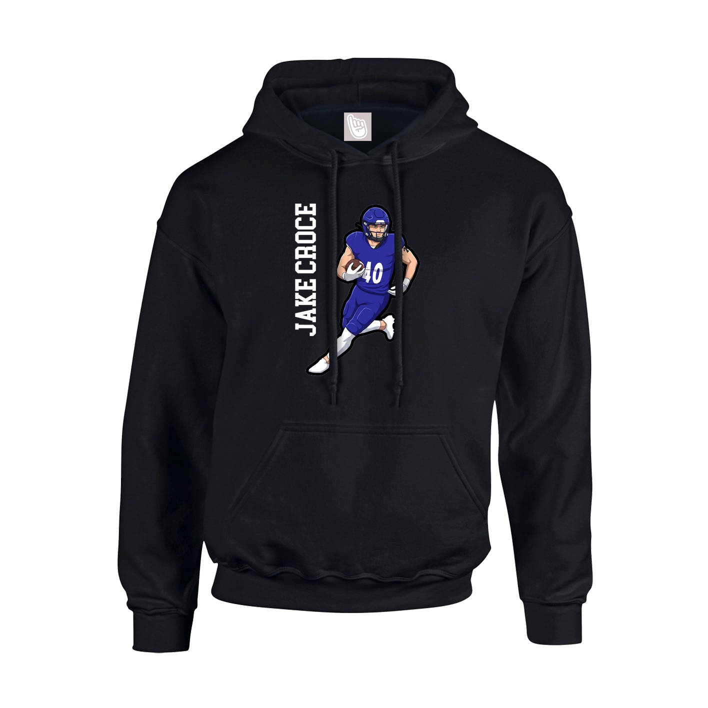 Hoodie — Name Vertical in Black