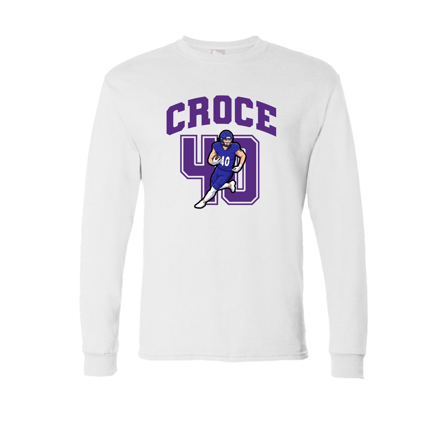 Long Sleeve Tee — Number in White