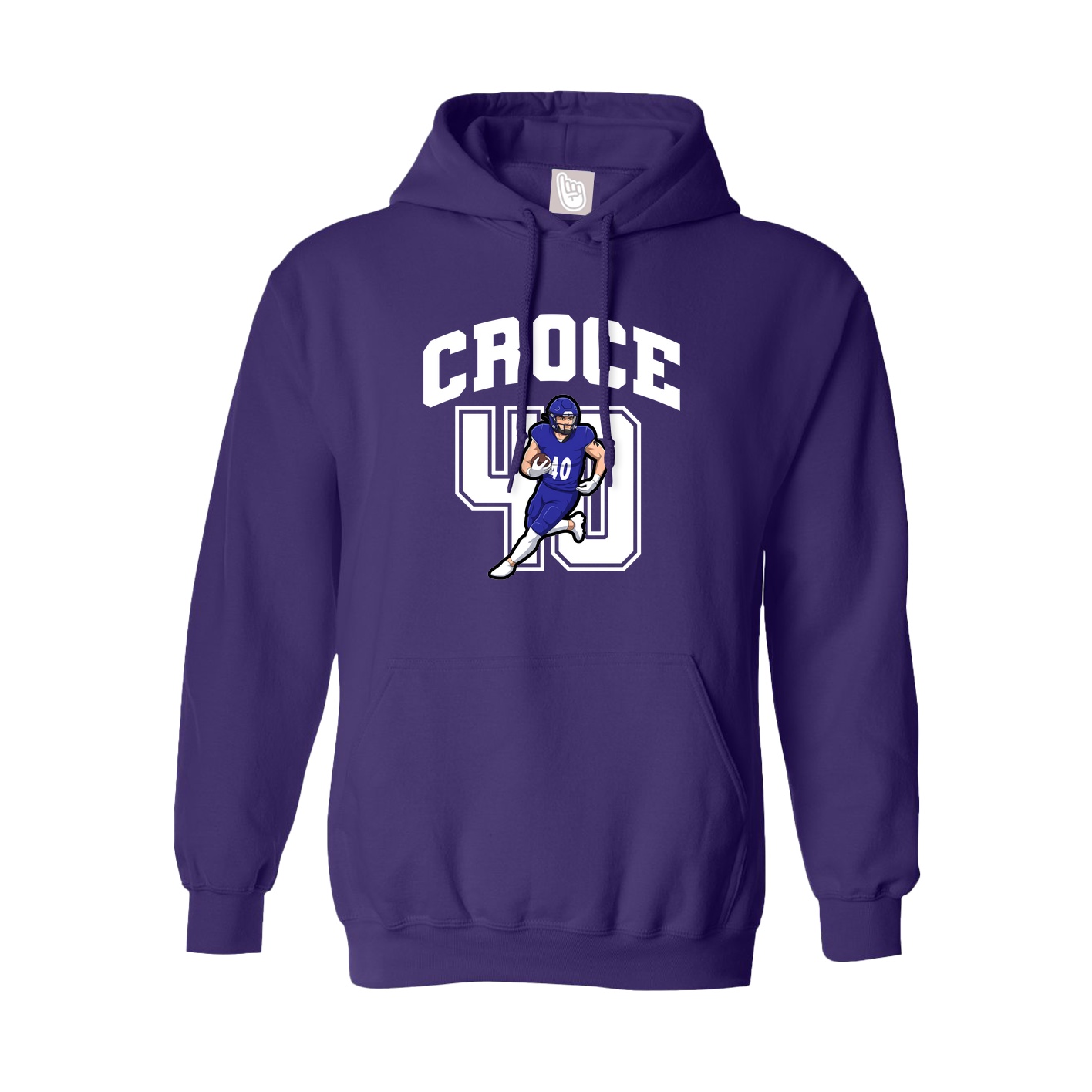 Youth Hoodie — Number in Purple