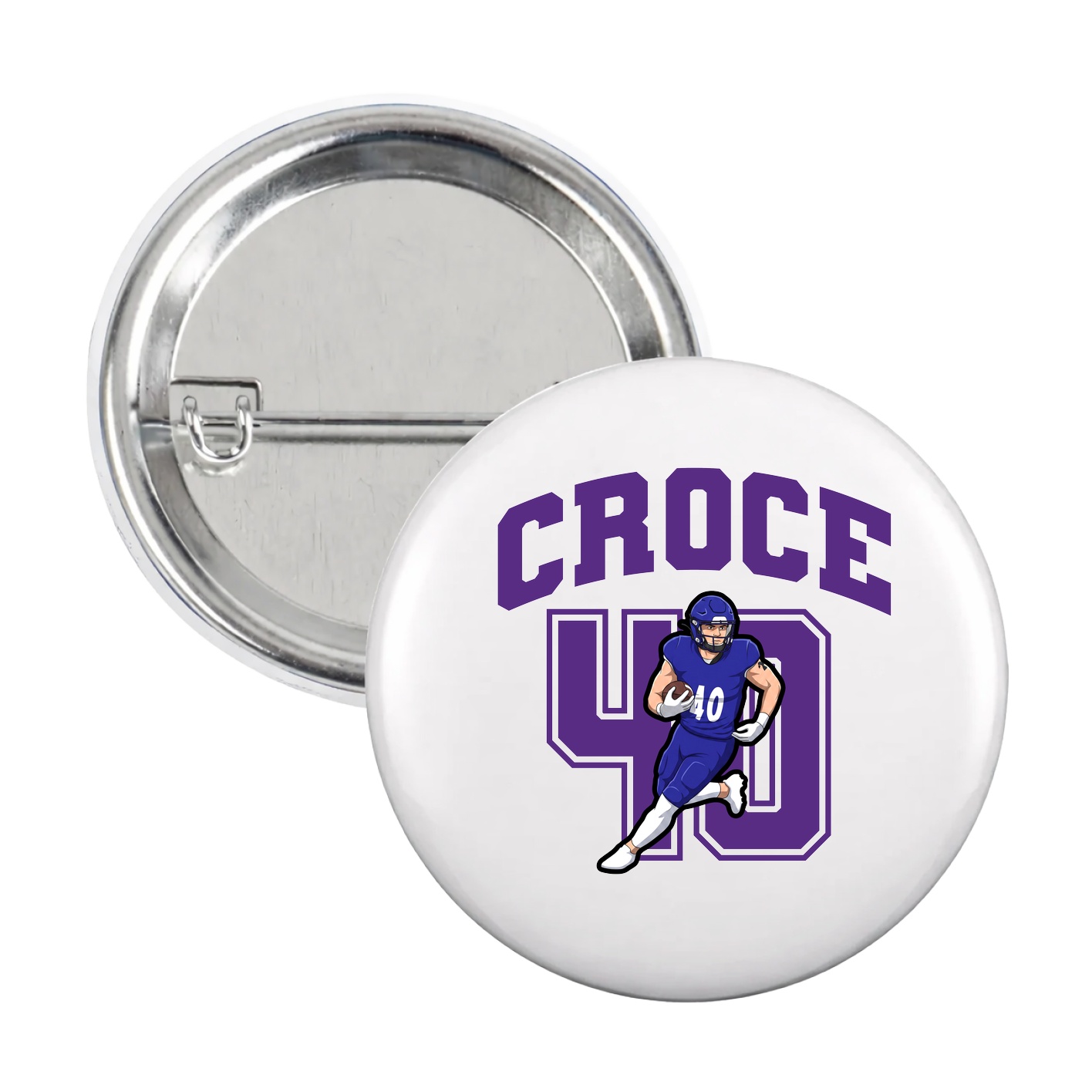 Game Day Button — Number in White