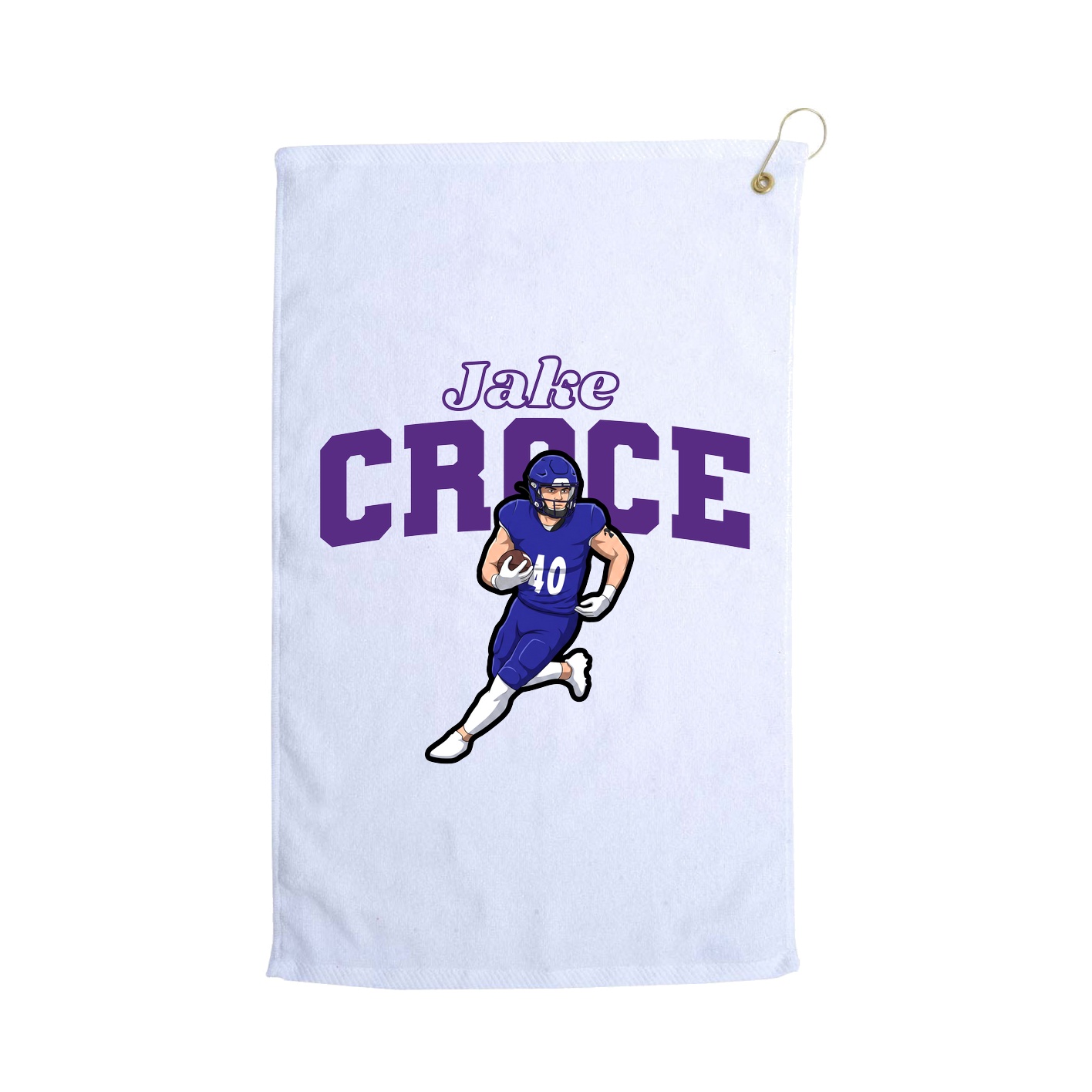 Golf Towel — Name Arch in White