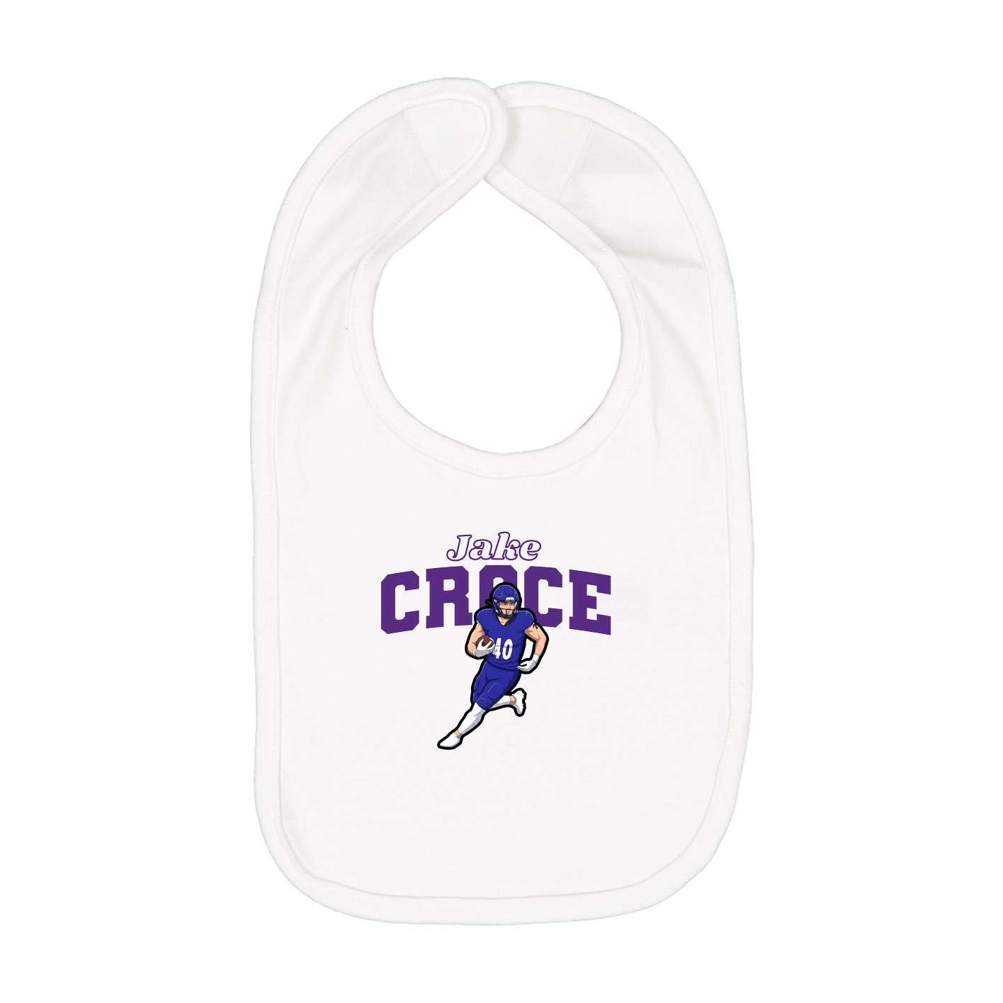 Infant Bib — Name Arch in White