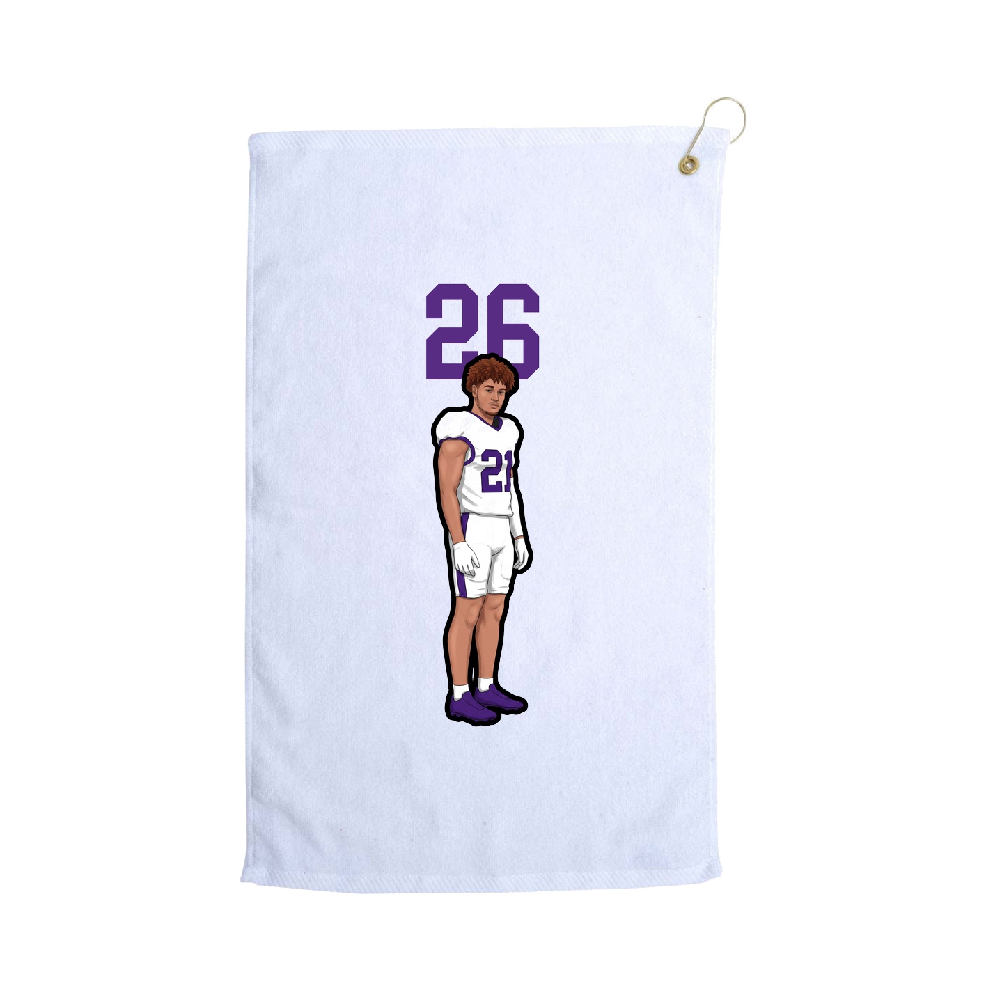 Golf Towel — Number Top in White