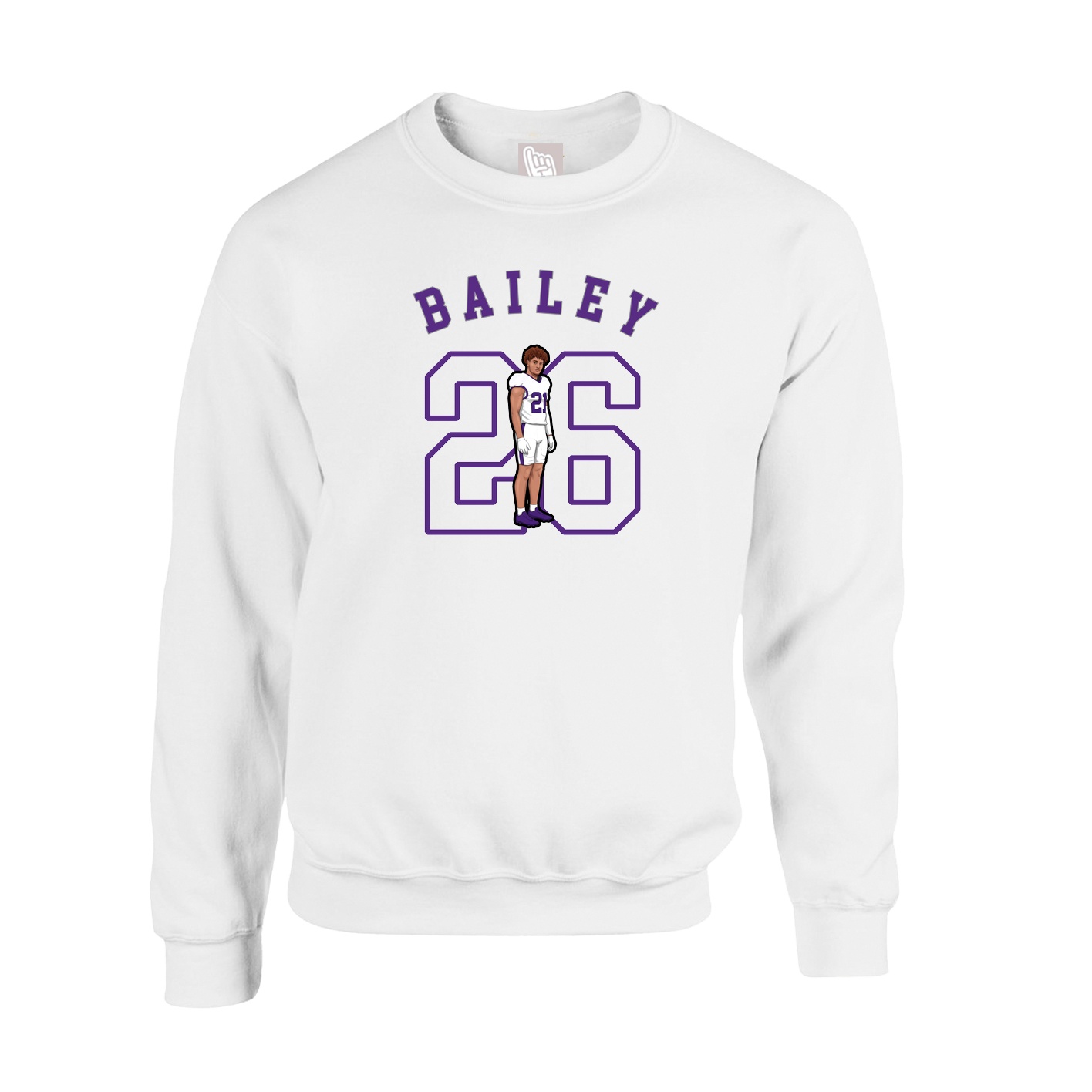 Fleece Crew — Shirsey Arch in White