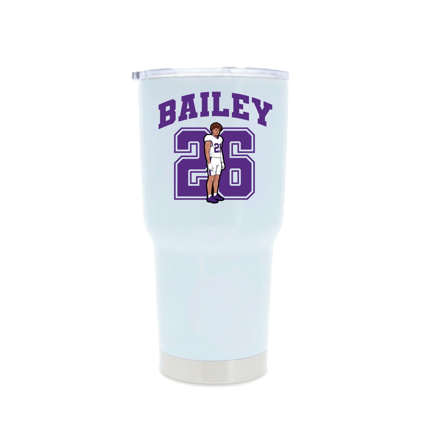 30oz Stainless Steel Tumbler — Number in White