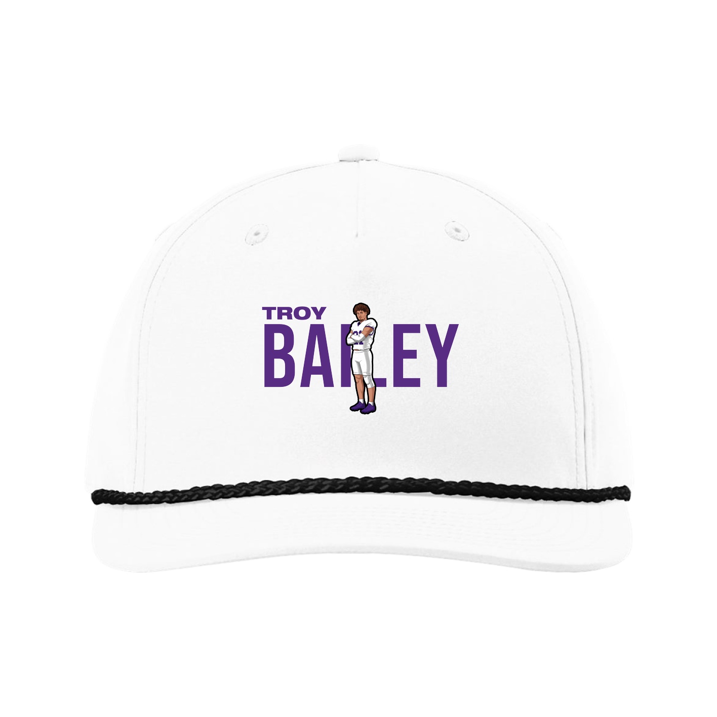 Five-Panel Classic Rope Cap — Player Name in White