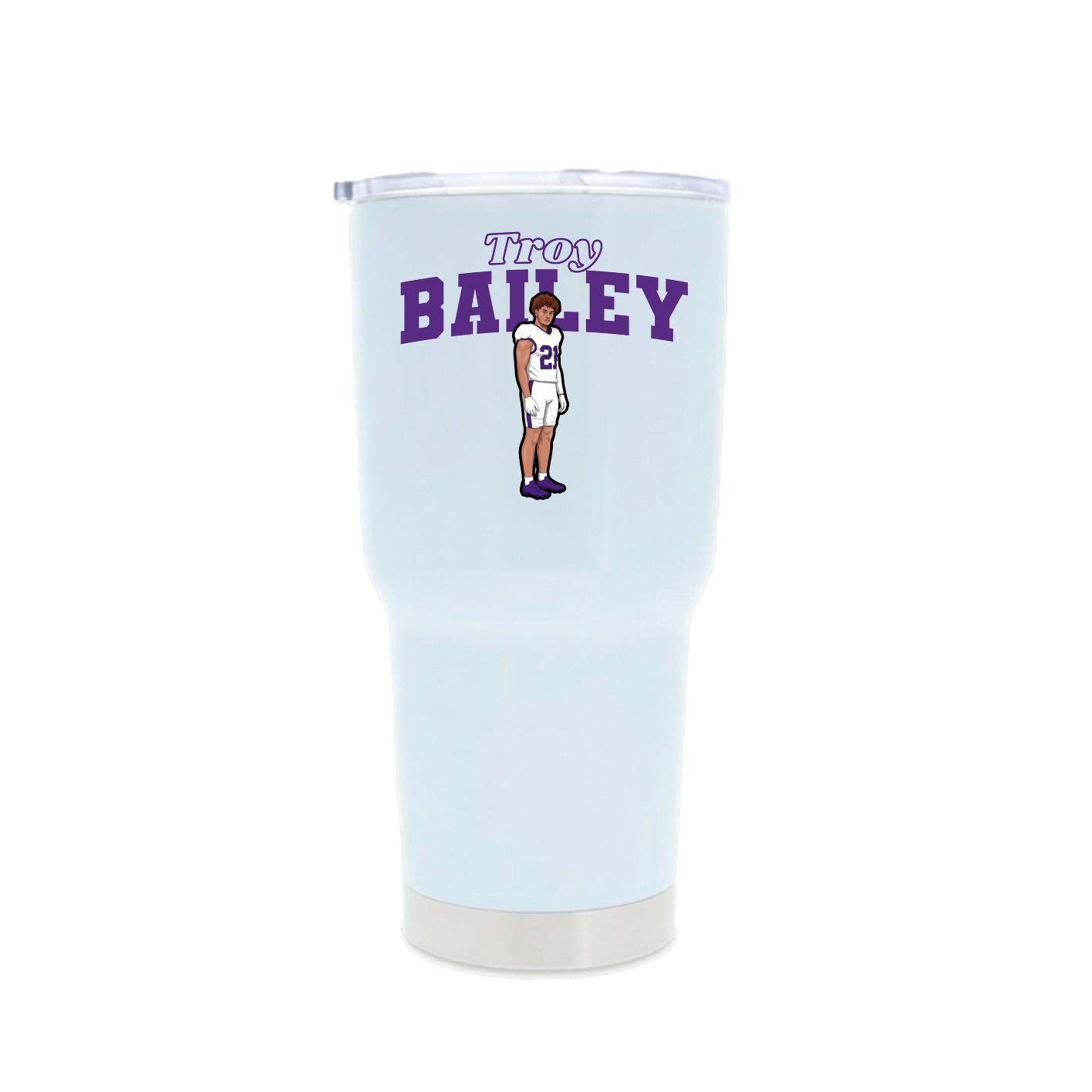 30oz Stainless Steel Tumbler — Name Arch in White