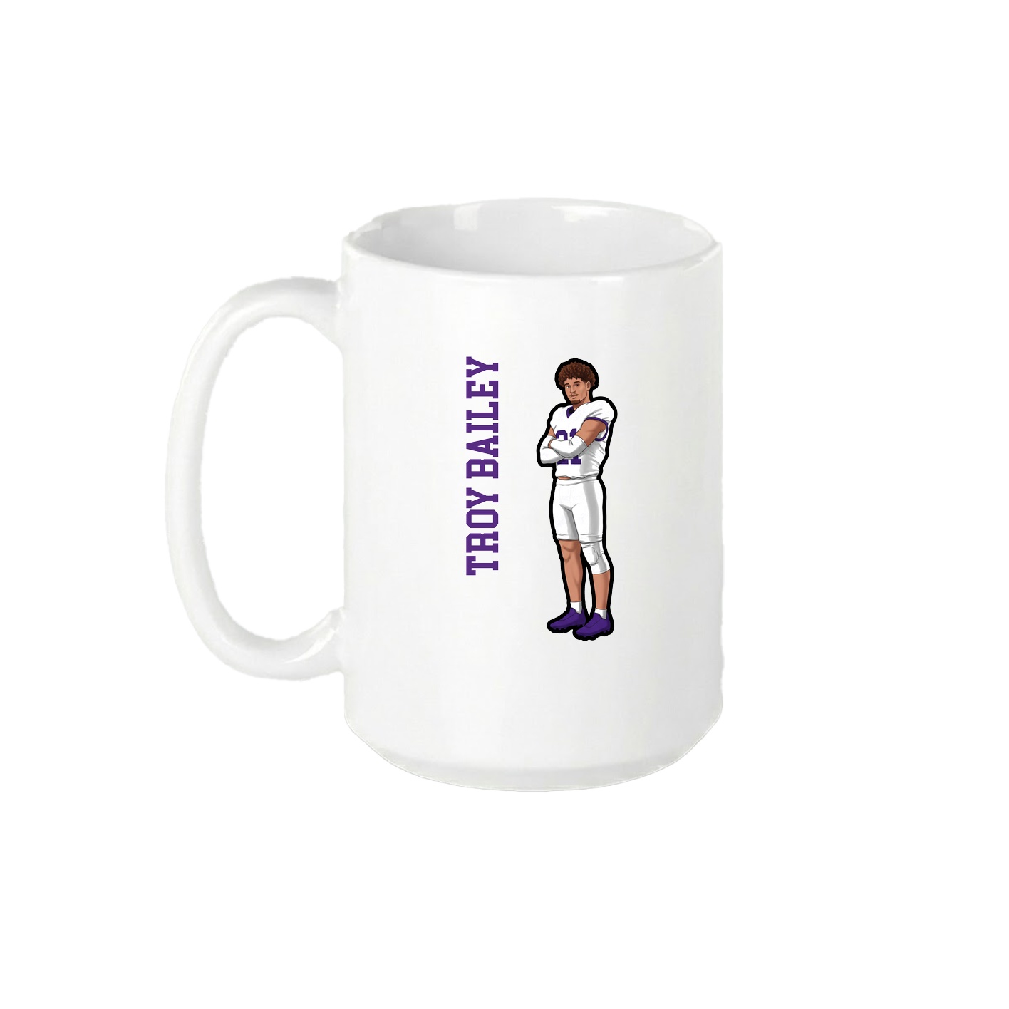 15oz Coffee Mug — Name Vertical in White
