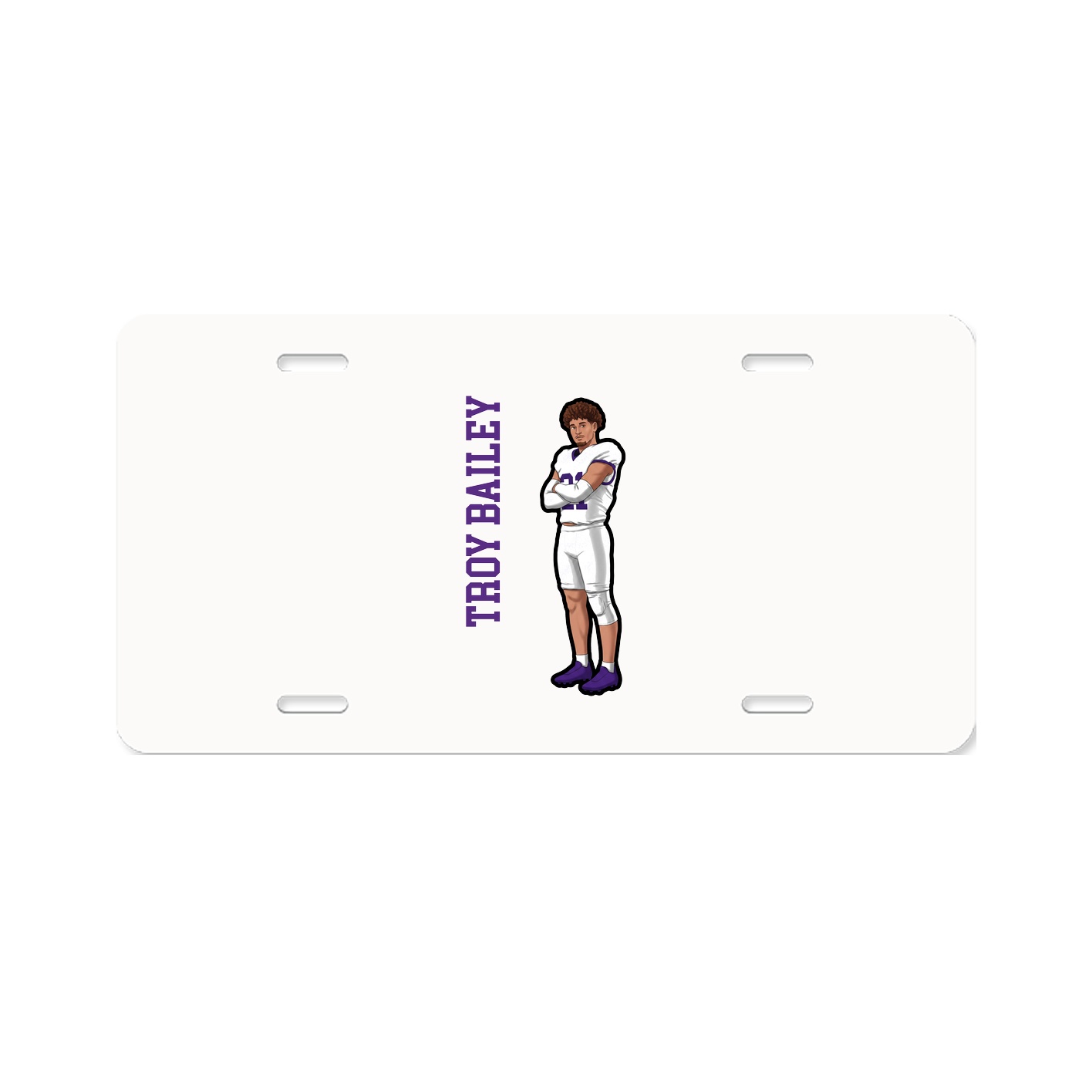 License Plate — Name Vertical in Classic