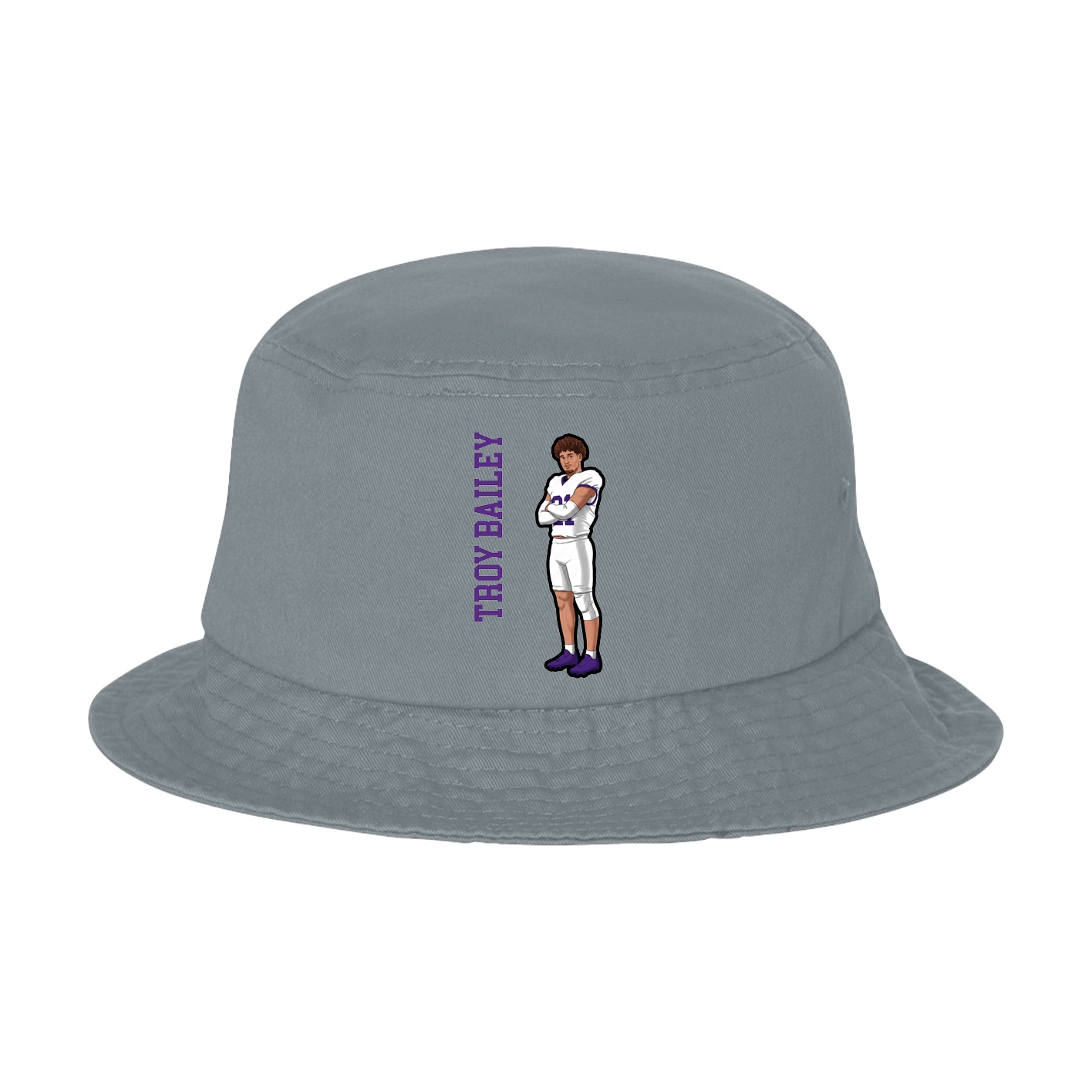 Bucket Cap — Name Vertical in Grey