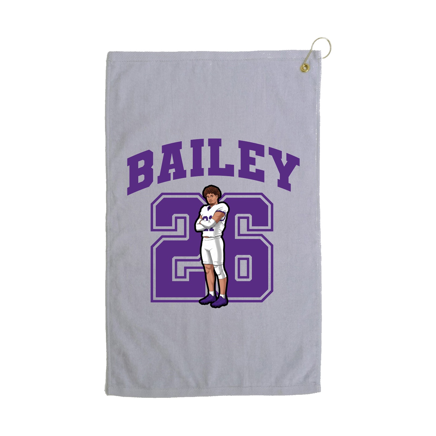 Golf Towel — Number in Grey
