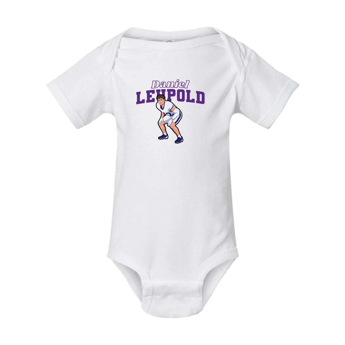 Baby Onesie — Name Arch in White