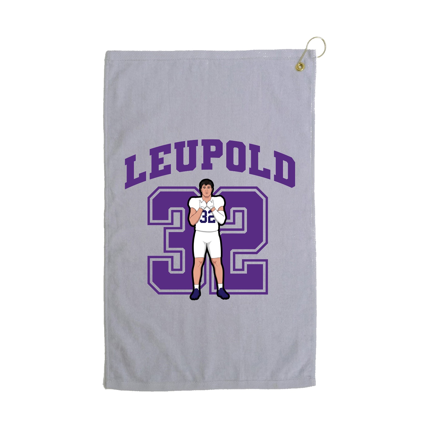 Golf Towel — Number in Grey