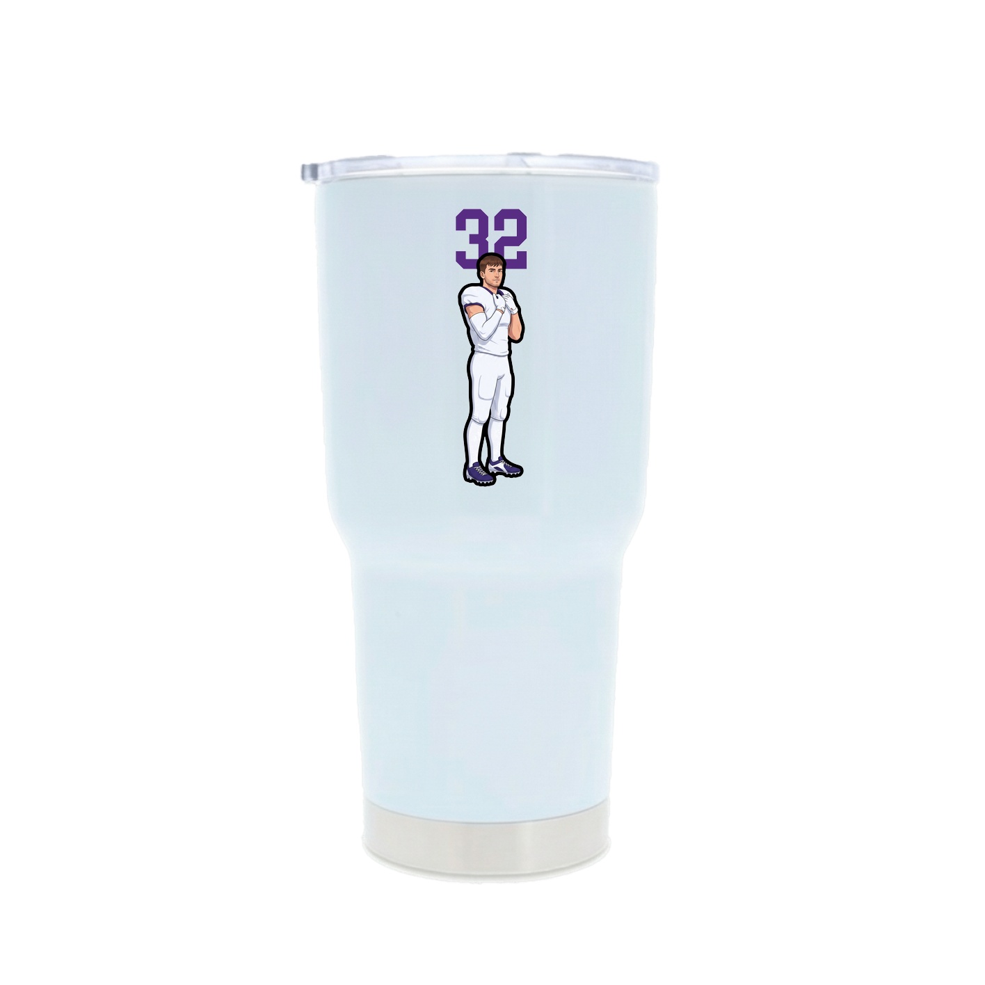 30oz Stainless Steel Tumbler — Number Top in White