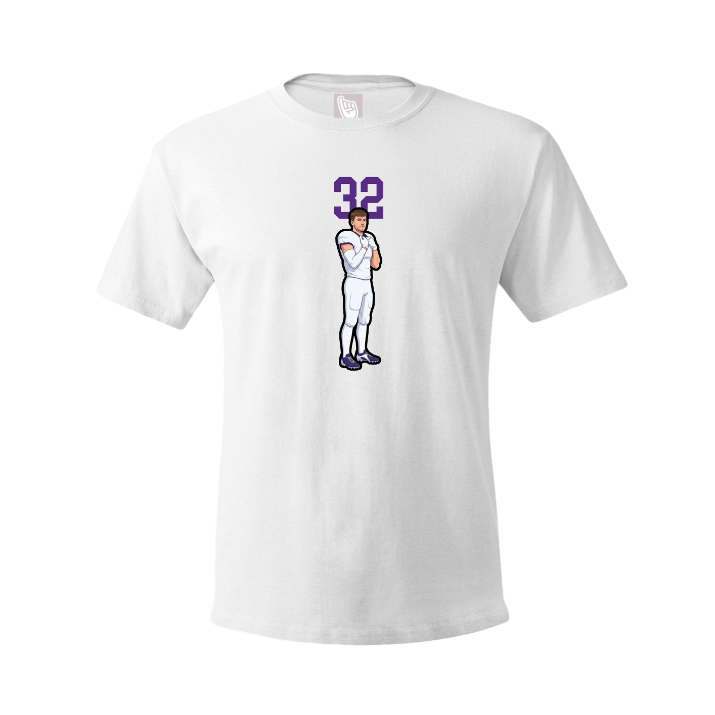 Youth Tee — Number Top in White