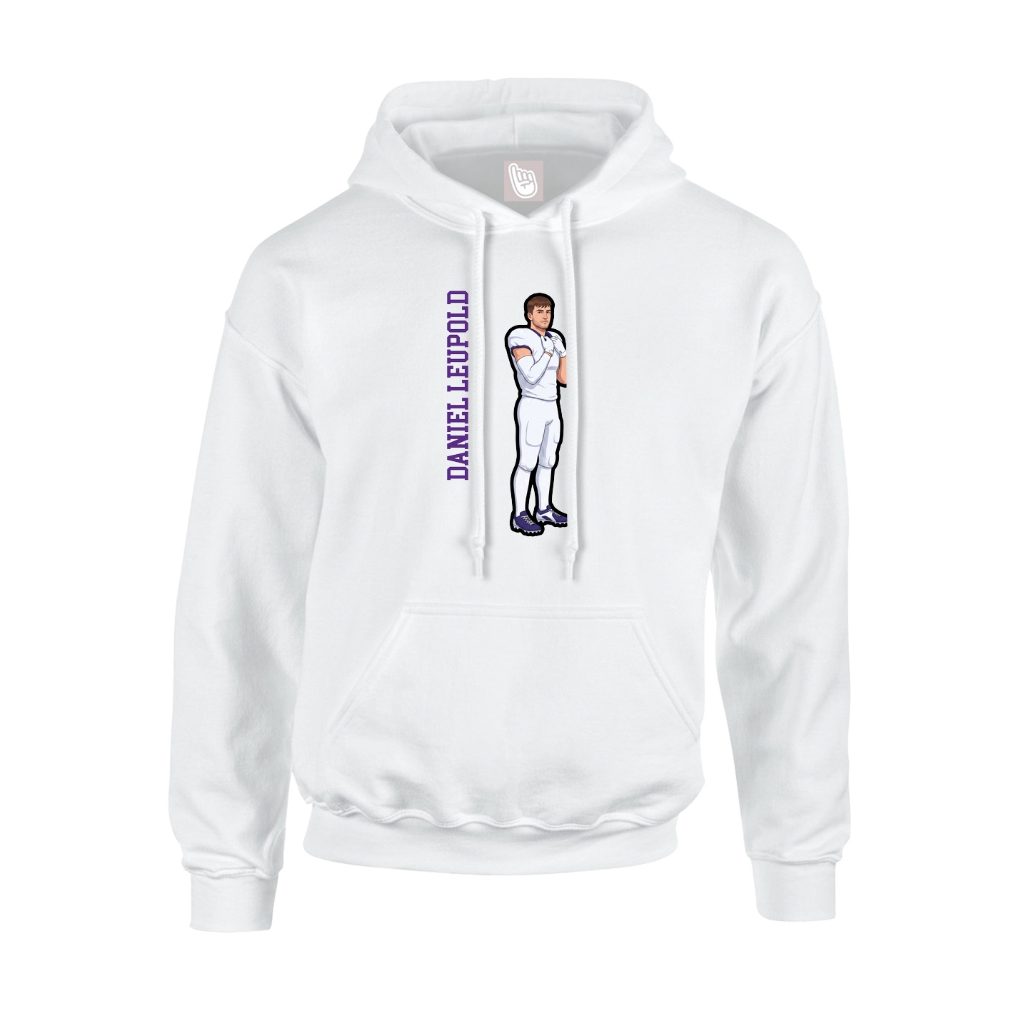 Youth Hoodie — Name Vertical in White