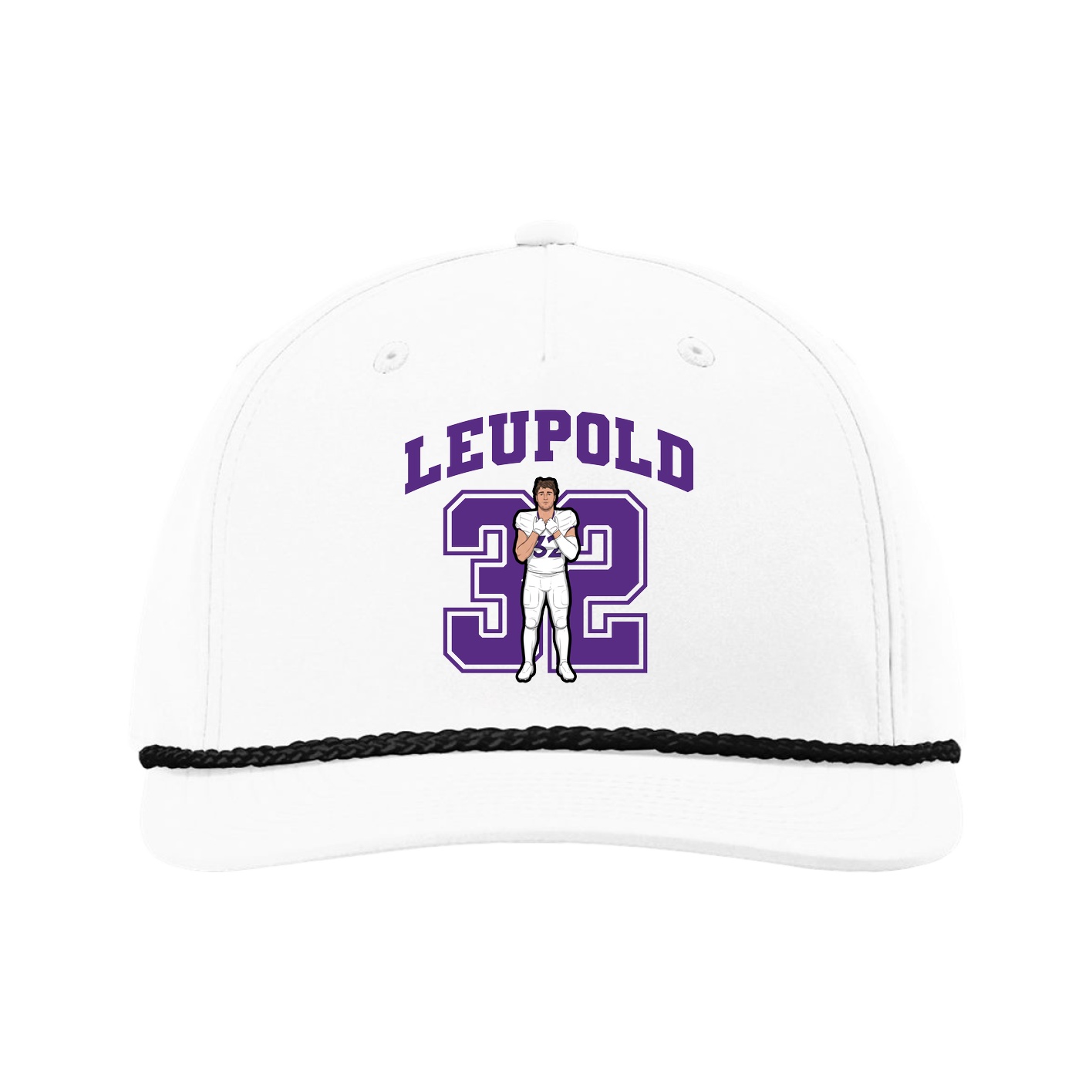 Five-Panel Classic Rope Cap — Number in White