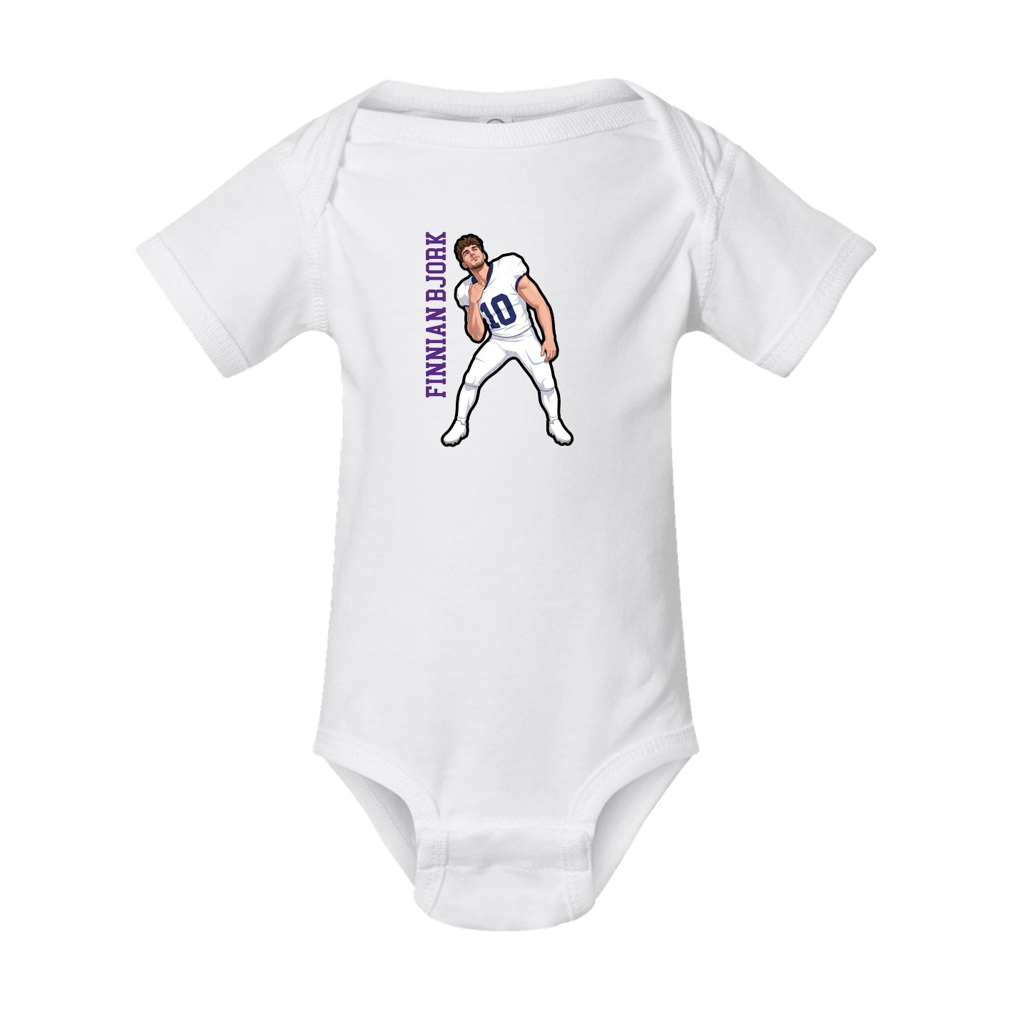 Baby Onesie — Name Vertical in White