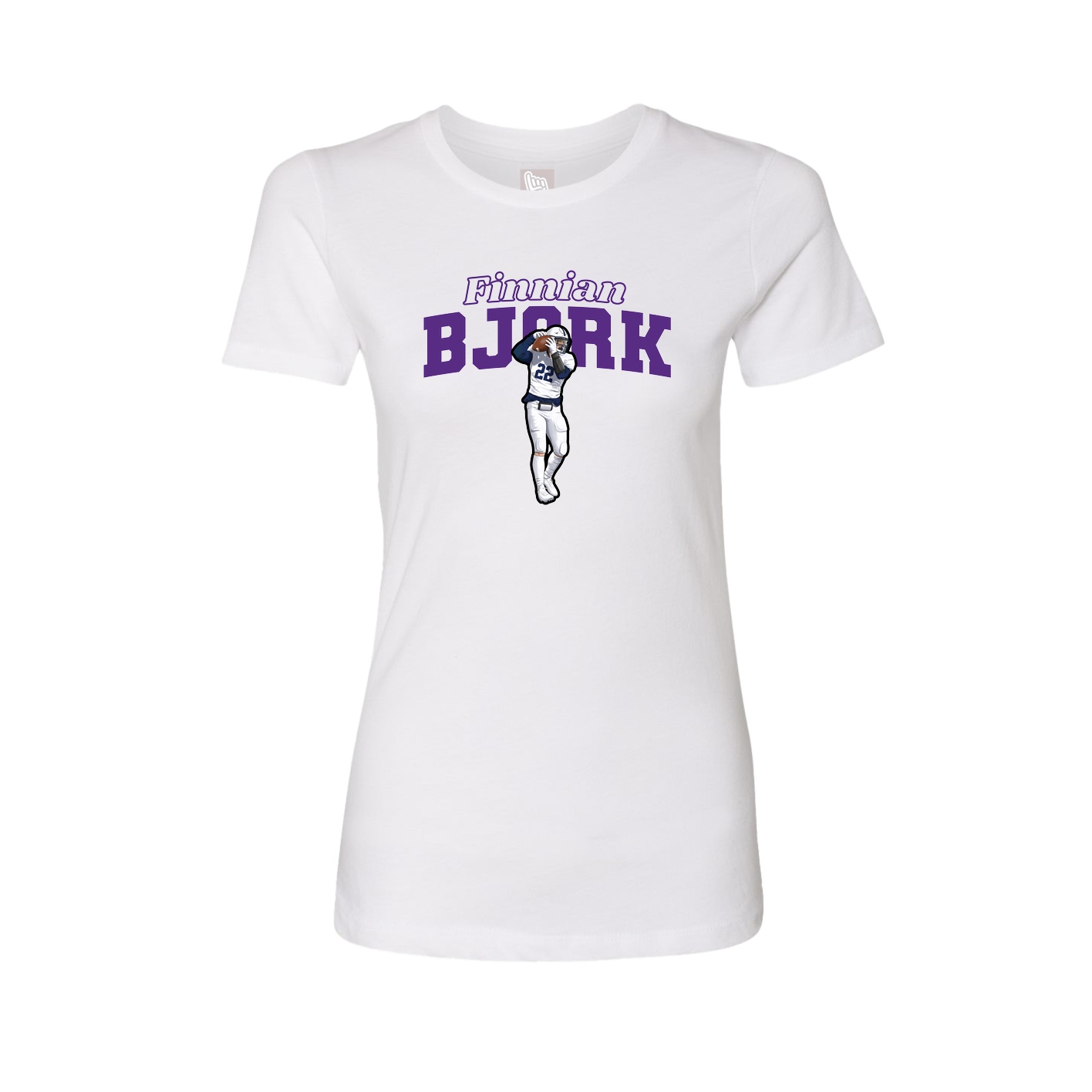 Fitted Women's Tee — Name Arch in White