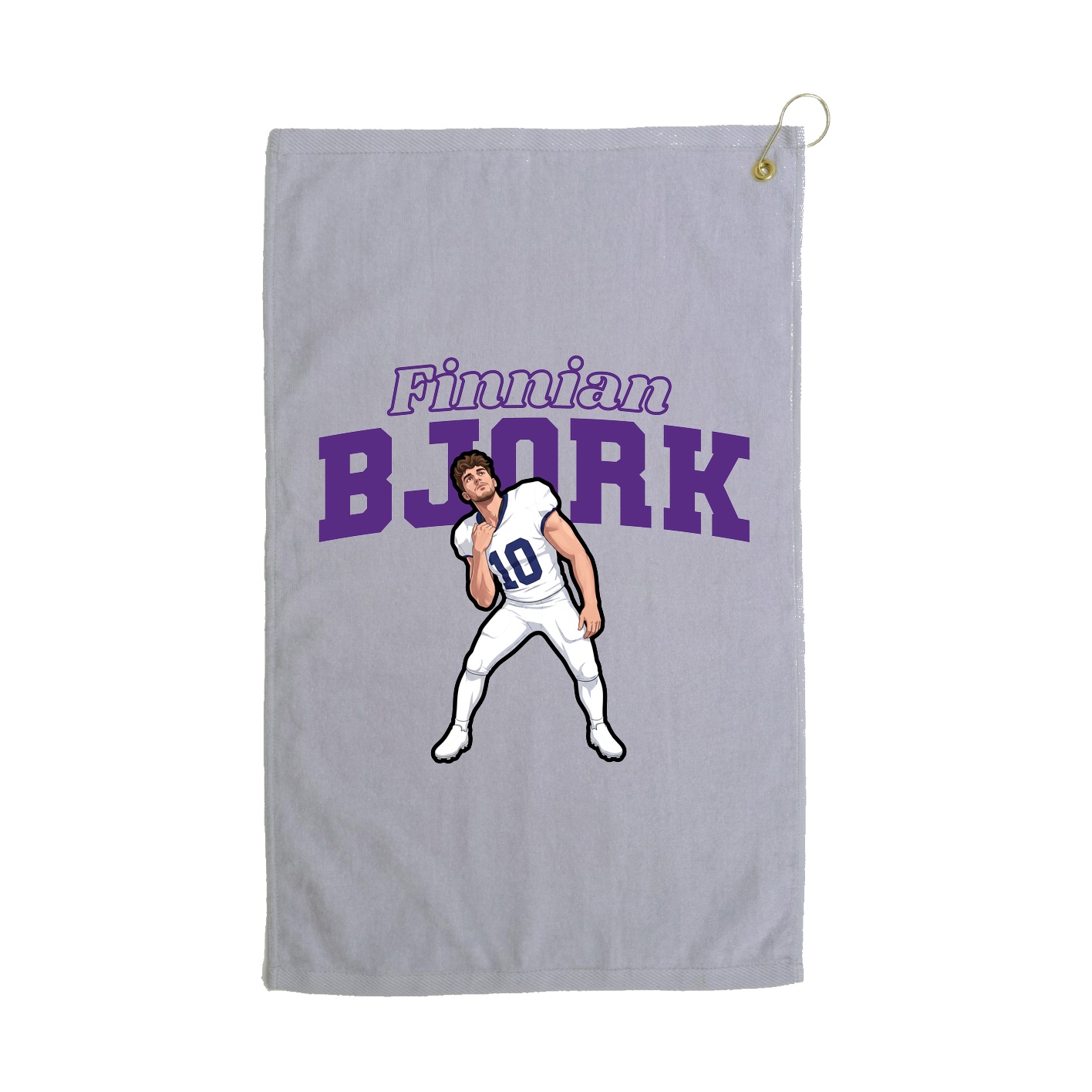 Golf Towel — Name Arch in Grey