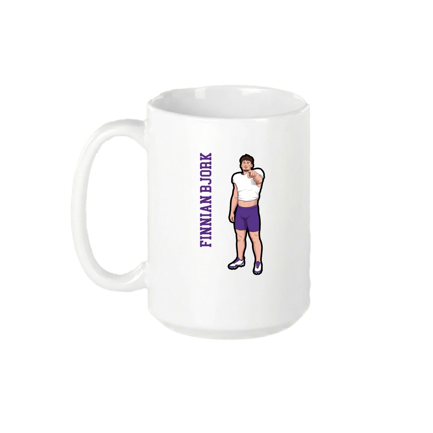 15oz Coffee Mug — Name Vertical in White