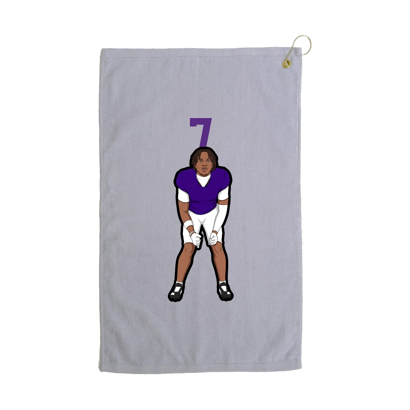 Golf Towel — Number Top in Grey